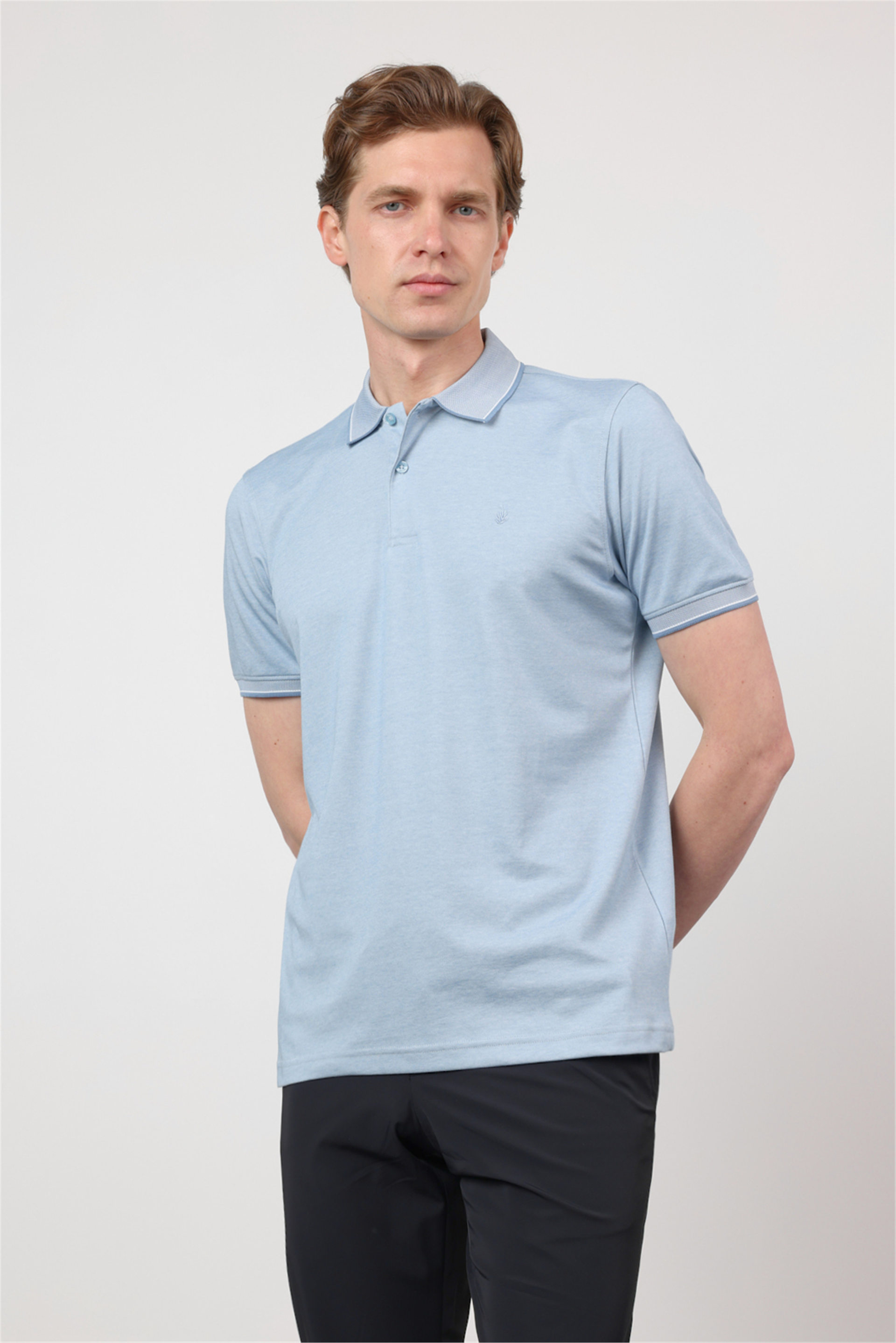 Mavi Polo Yaka Kısa Kol Cepsiz Comfort Fit Pamuklu Tişört 1011260153