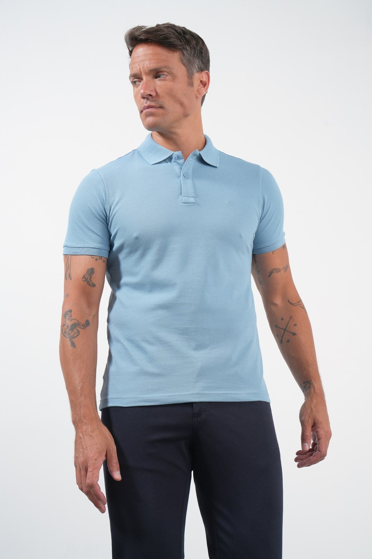 Mavi Polo Yaka Pike Kısa Kol Slim Fit Pamuklu Tişört 1011260169