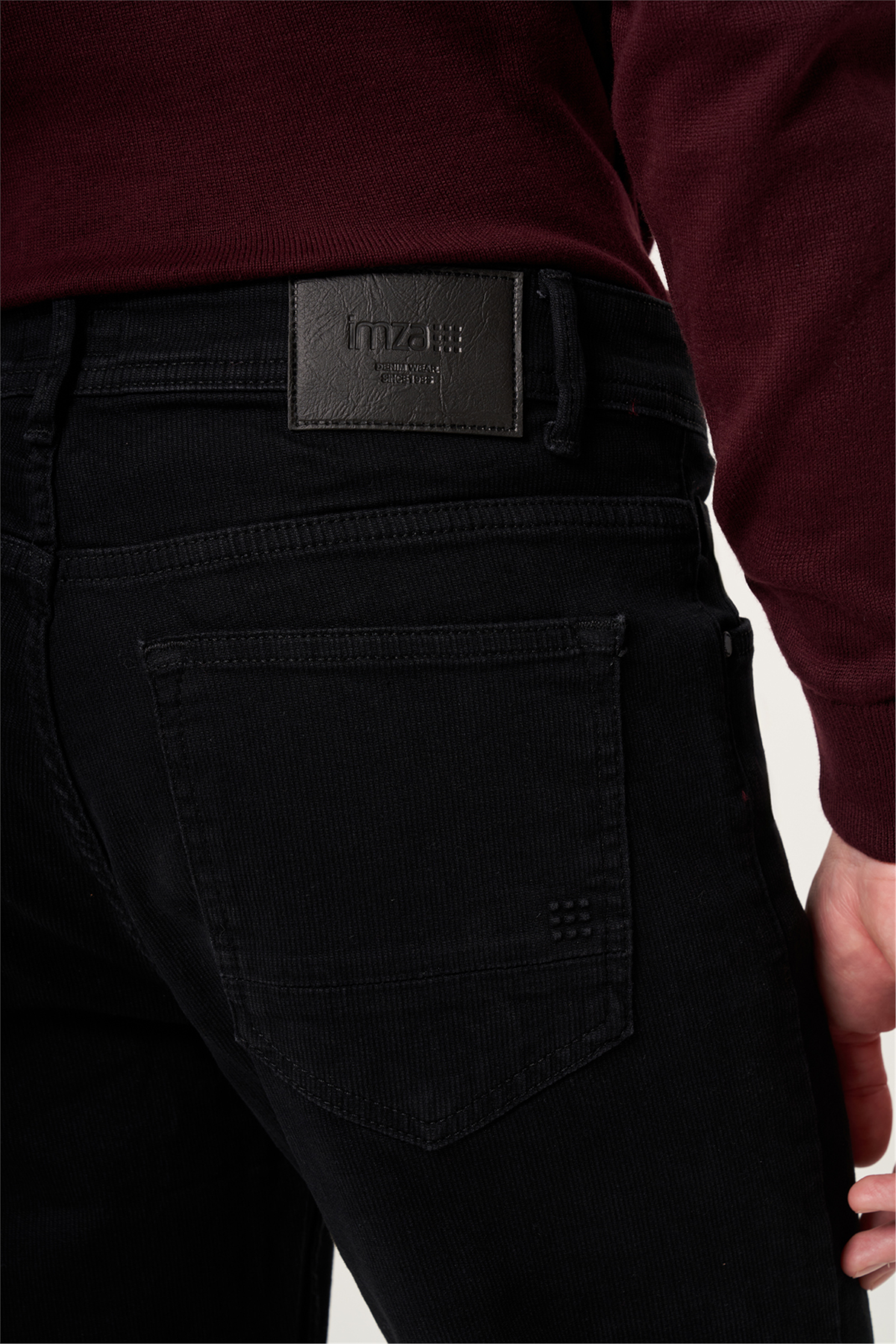 Siyah 5 Cep Gabardin Slim Fit Pamuklu Denim Kot Jean Pantolon 1023265153