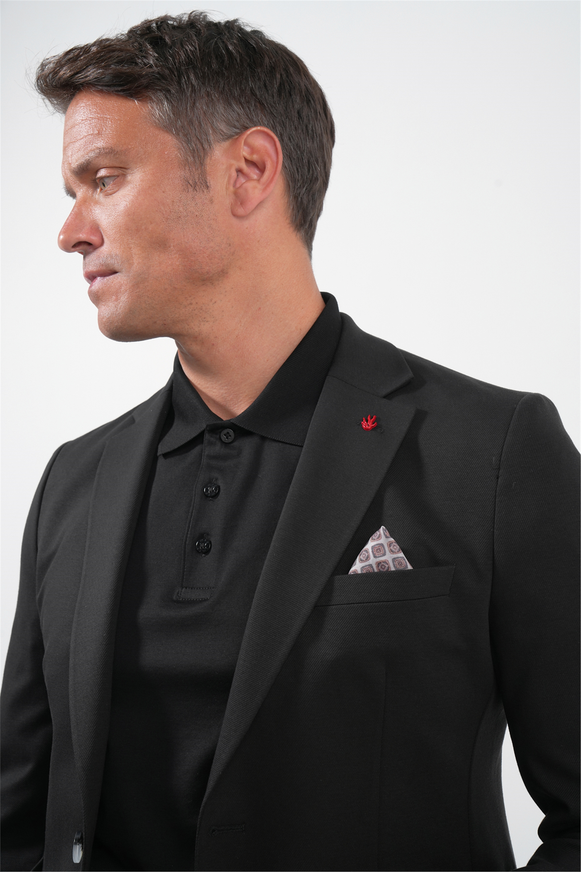 Siyah 6 Drop Slim Fit Pamuklu Ceket 1002260126