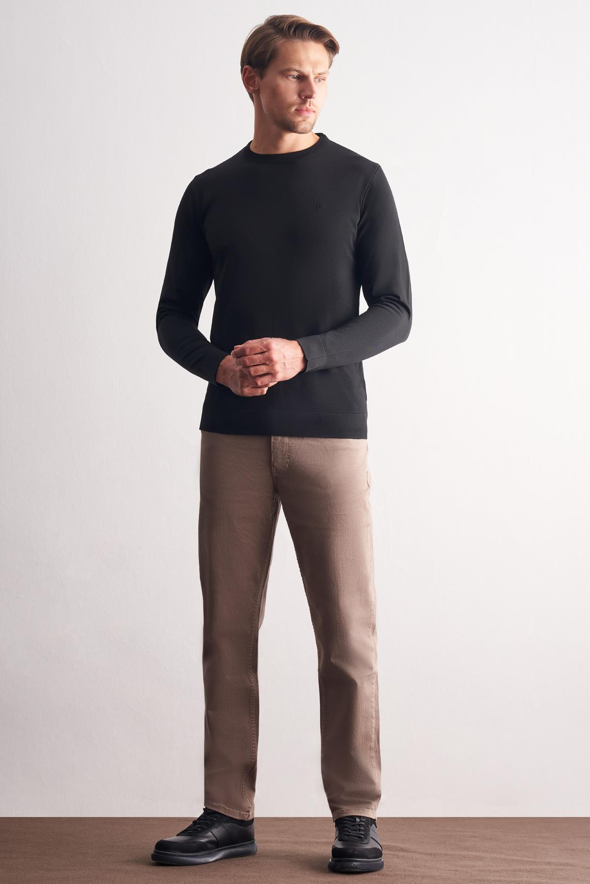 Uzun Kol Bisiklet Yaka Cepsiz  Slim Fit  Triko 1012255151