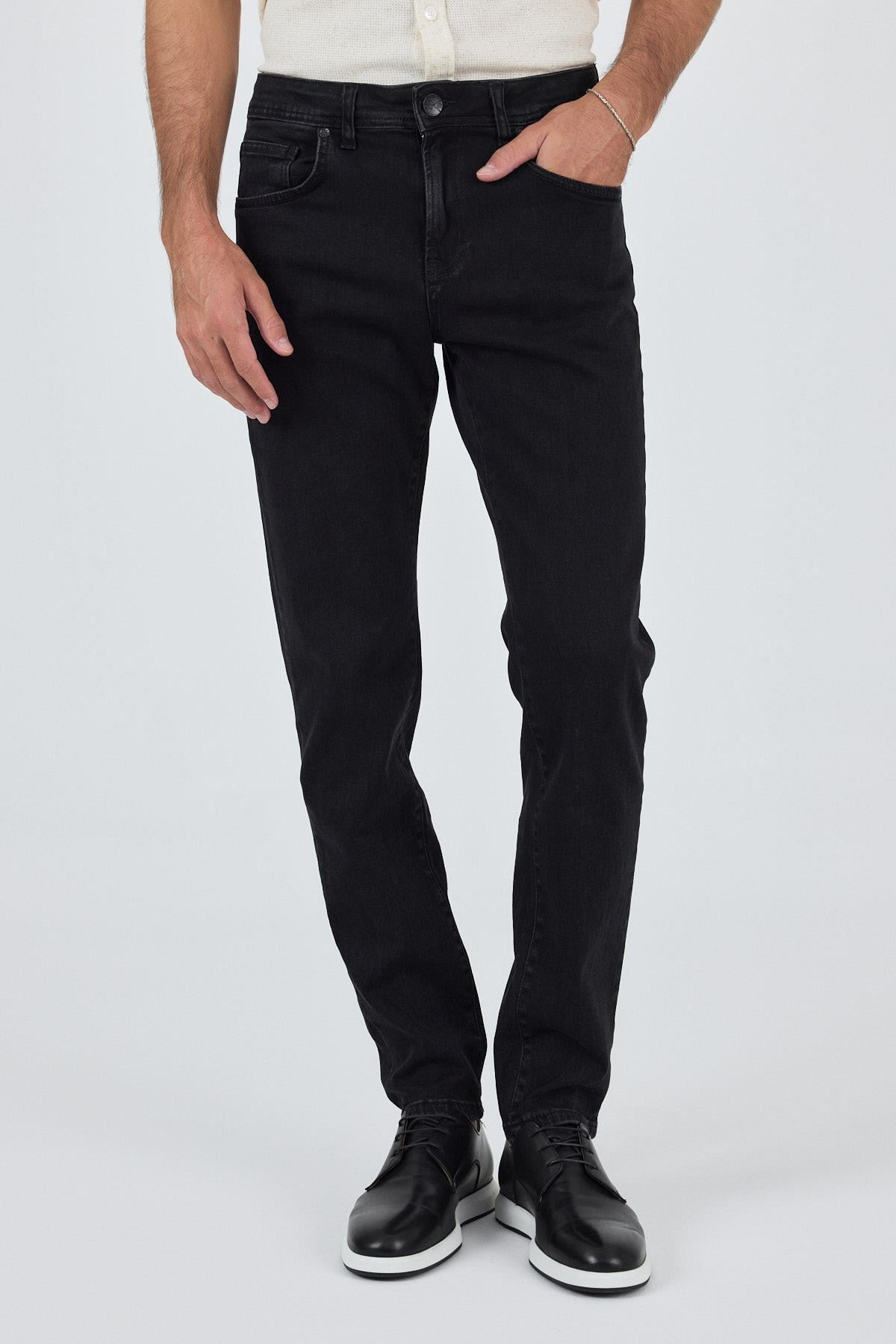 Gabardin 5 Cep Düz Paça Casual Slim Fit Pamuklu Denim Pantolon 1023250151