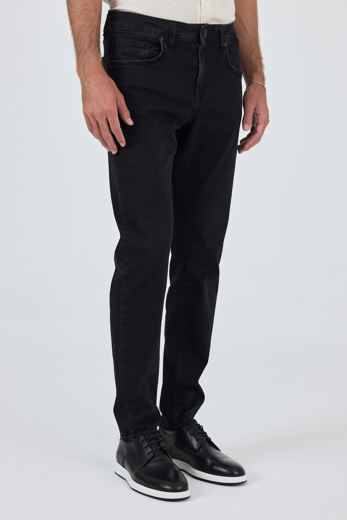 Gabardin 5 Cep Düz Paça Casual Slim Fit Pamuklu Denim Pantolon 1023250151