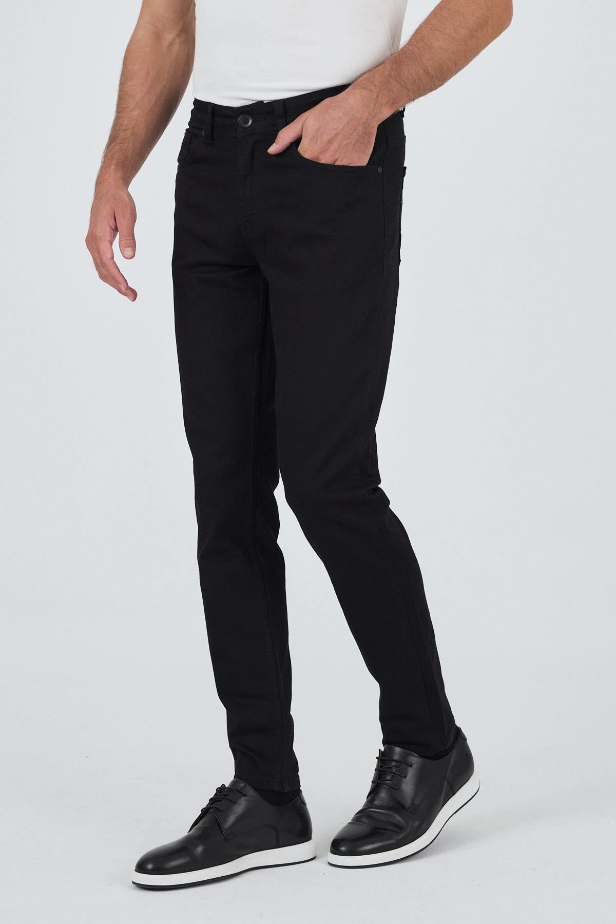 Gabardin 5 Cep Düz Paça Casual Slim Fit Pamuklu Denim Pantolon 1023250158