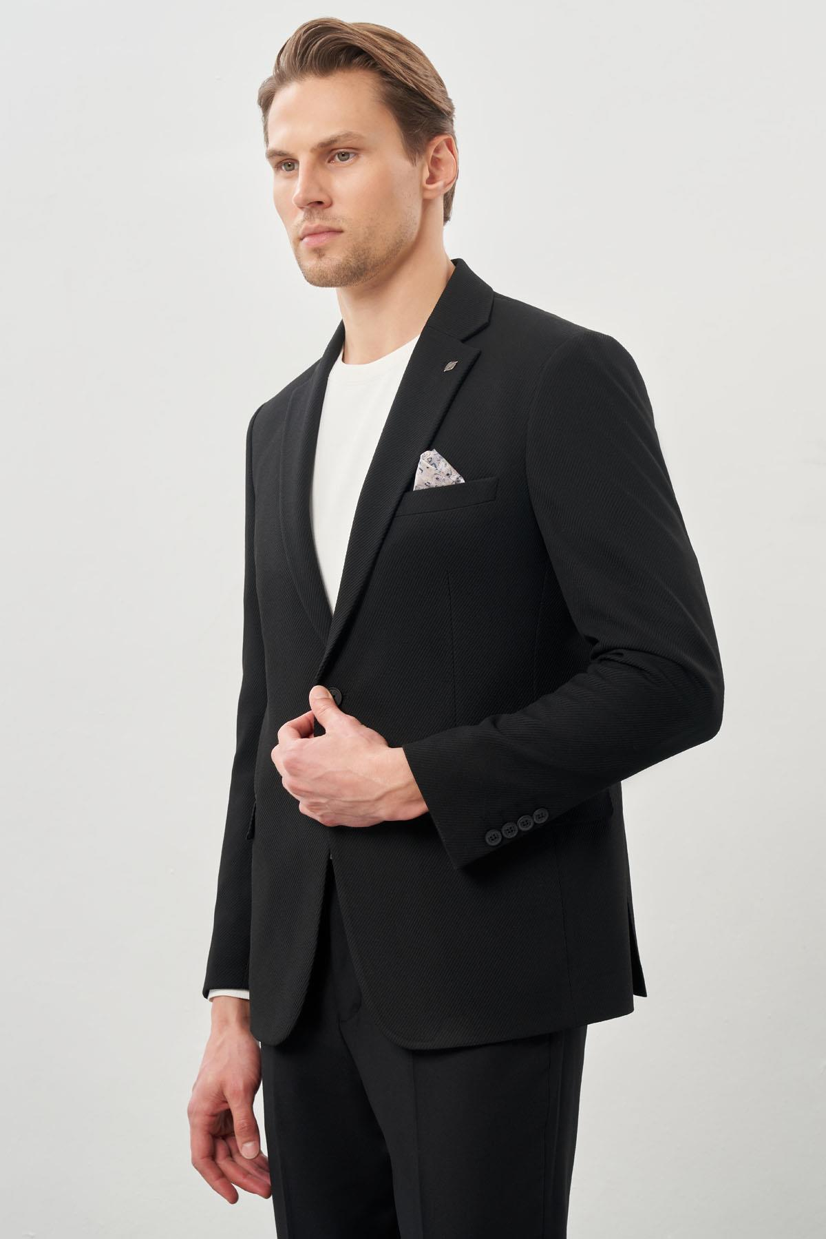 Gabardin Mono Yaka Tam Astar Esnek 6 Drop Slim Fit Casual Ceket 1002245162