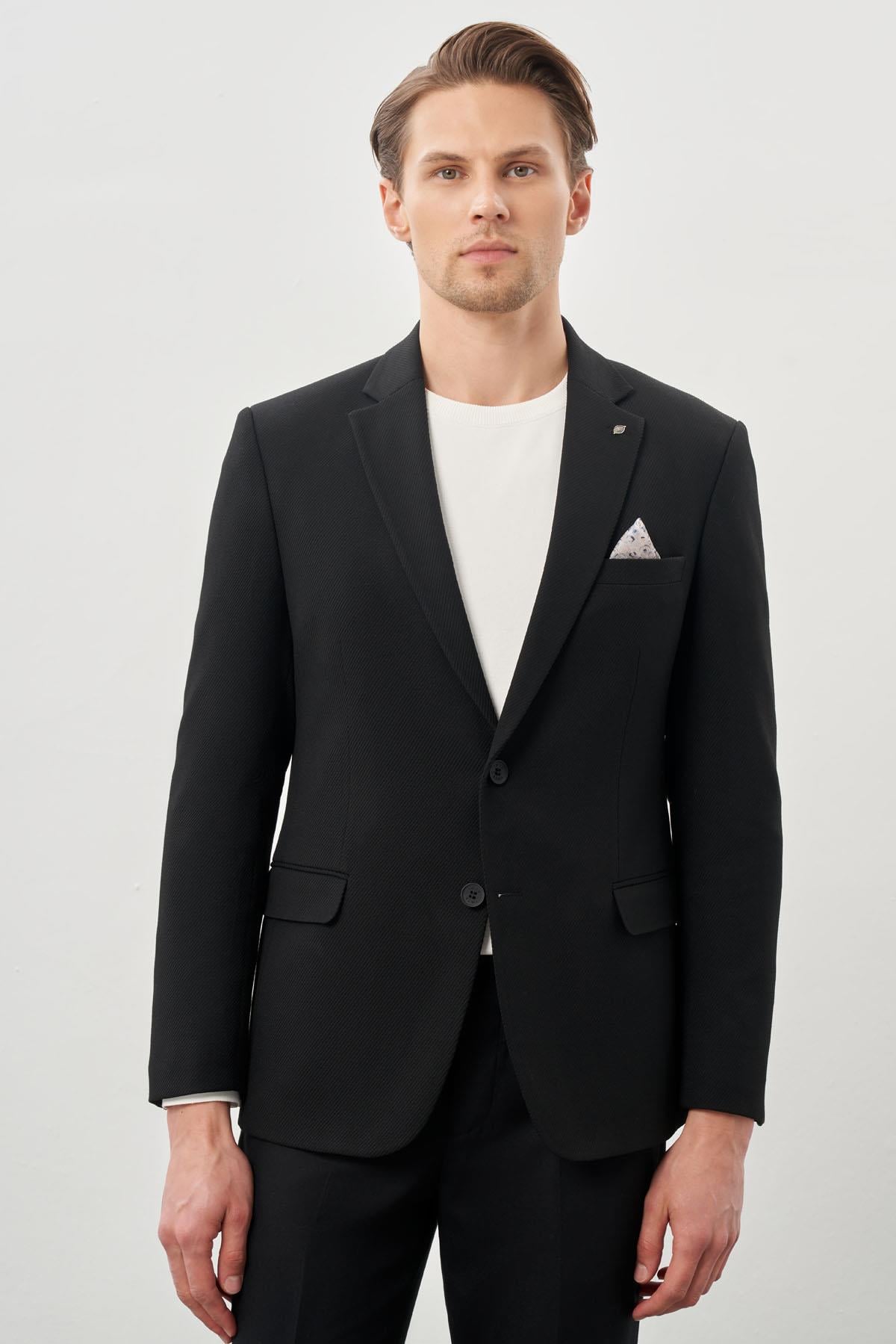 Gabardin Mono Yaka Tam Astar Esnek 6 Drop Slim Fit Casual Ceket 1002245162