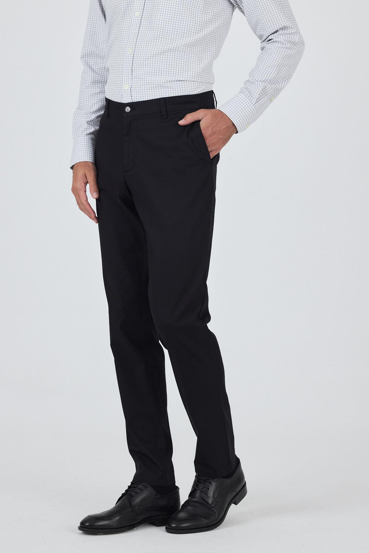 Gabardin Yan Cep Düz Paça Comfort Fit Pamuklu Casual Chino Pantolon 1003250121
