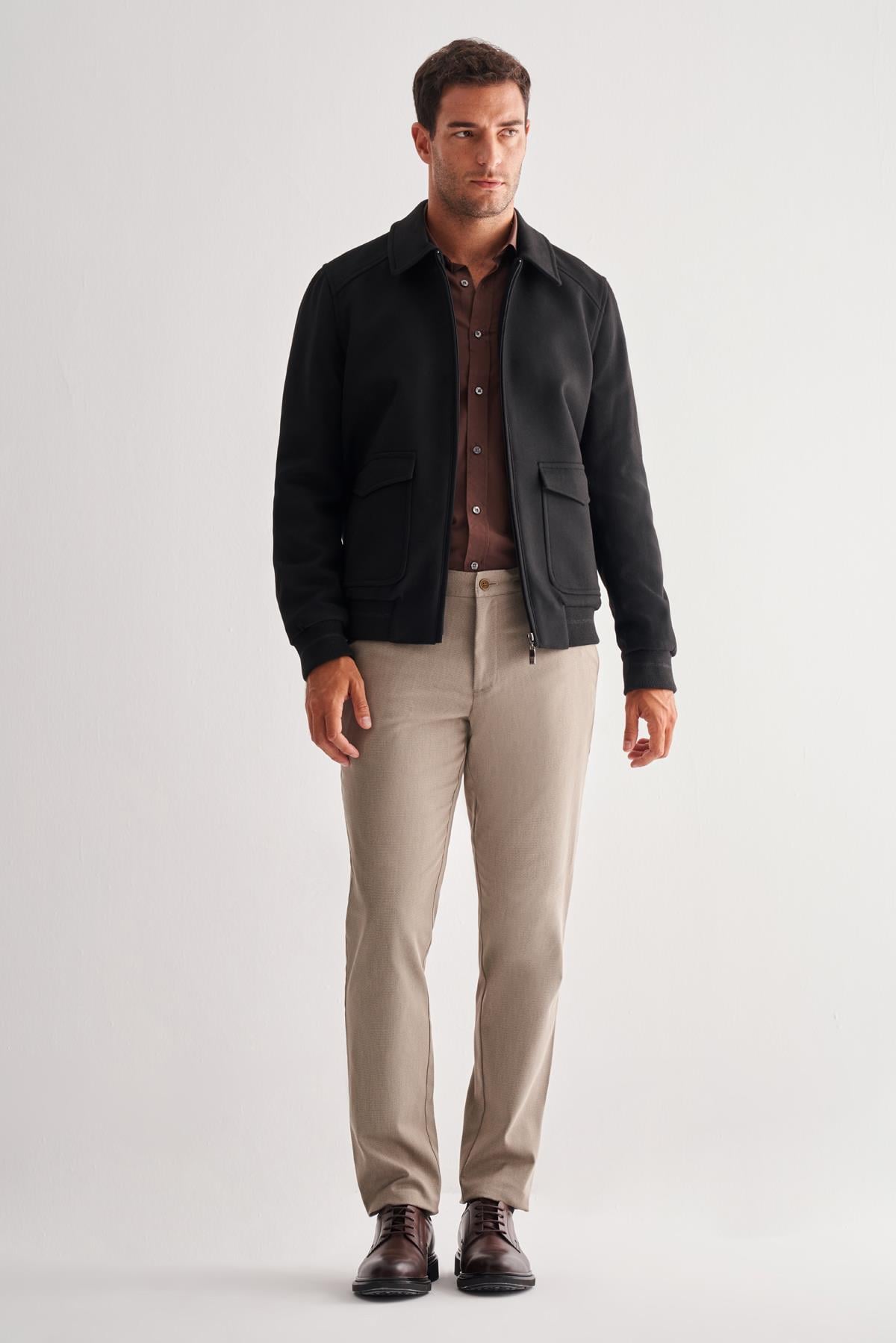 Gömlek Yaka Casual Slim Fit Esnek Mont 1007255122