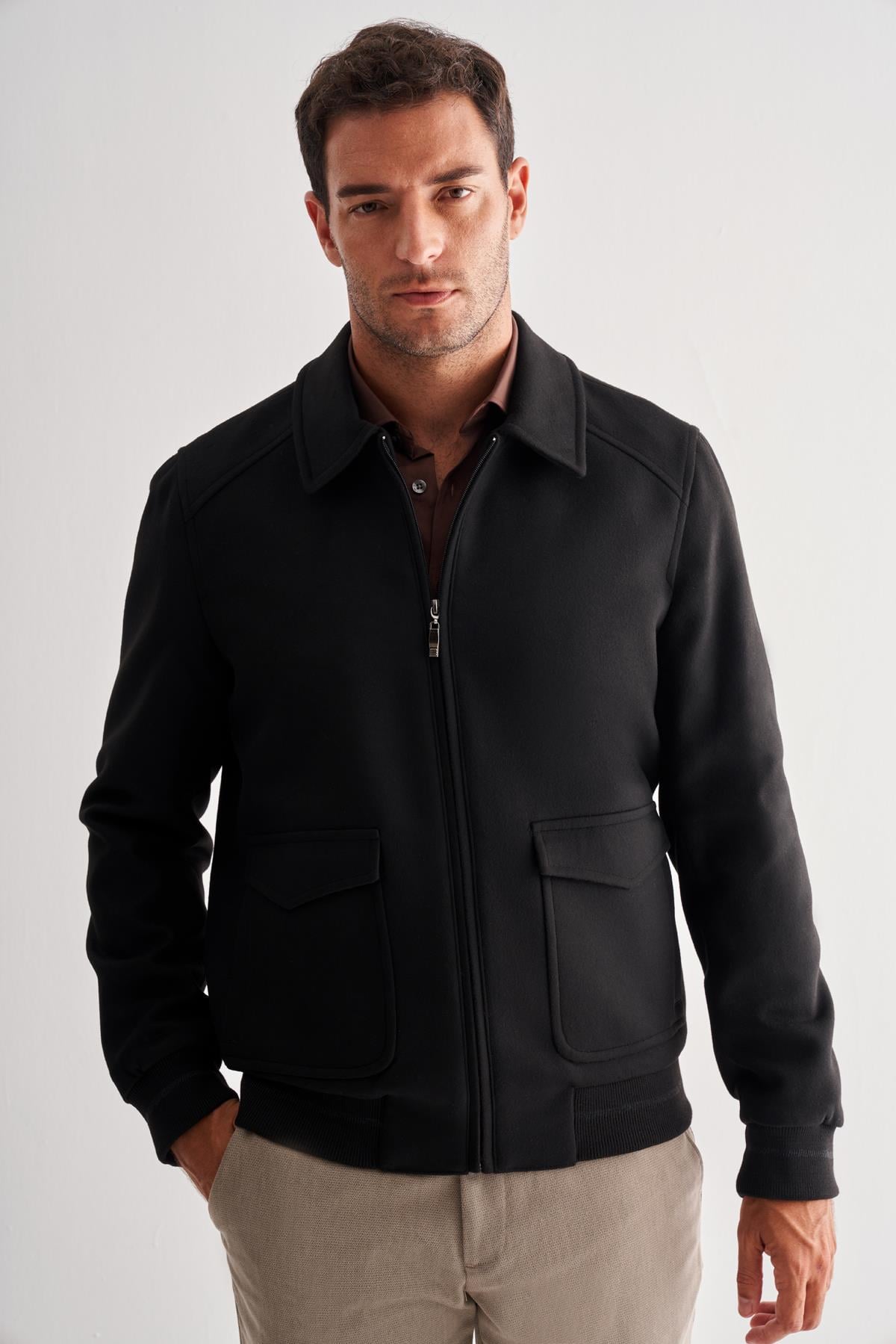 Gömlek Yaka Casual Slim Fit Esnek Mont 1007255122