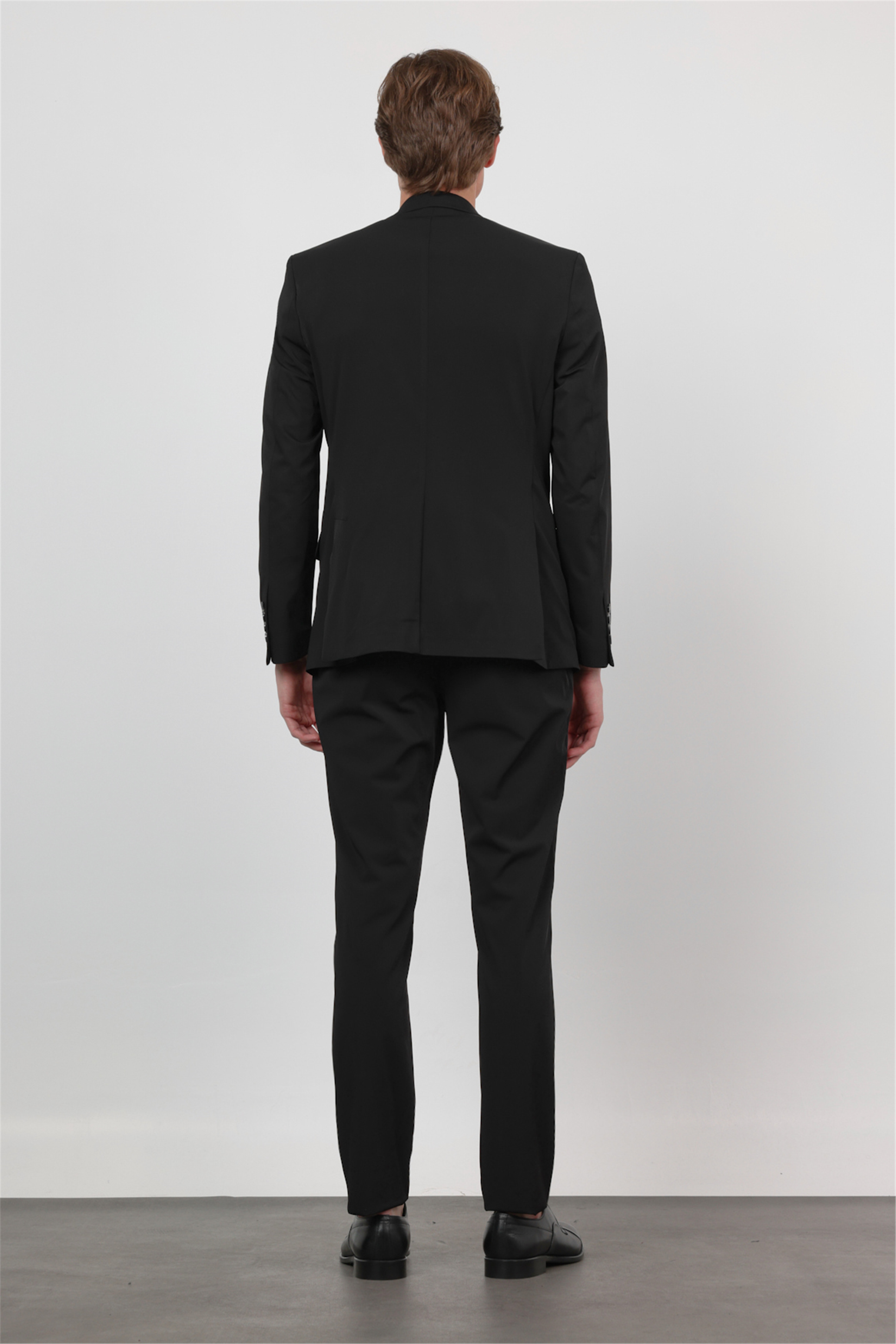 Siyah Mono Yaka 6 Drop Slim Fit Yarım Astar Esnek Takım Elbise 1001260162