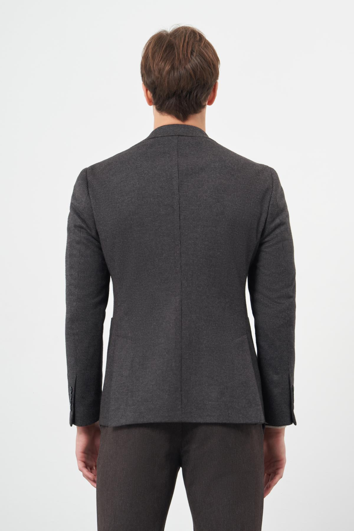 Örme Mono Yaka 6 Drop Slim Fit Ceket 1002245151