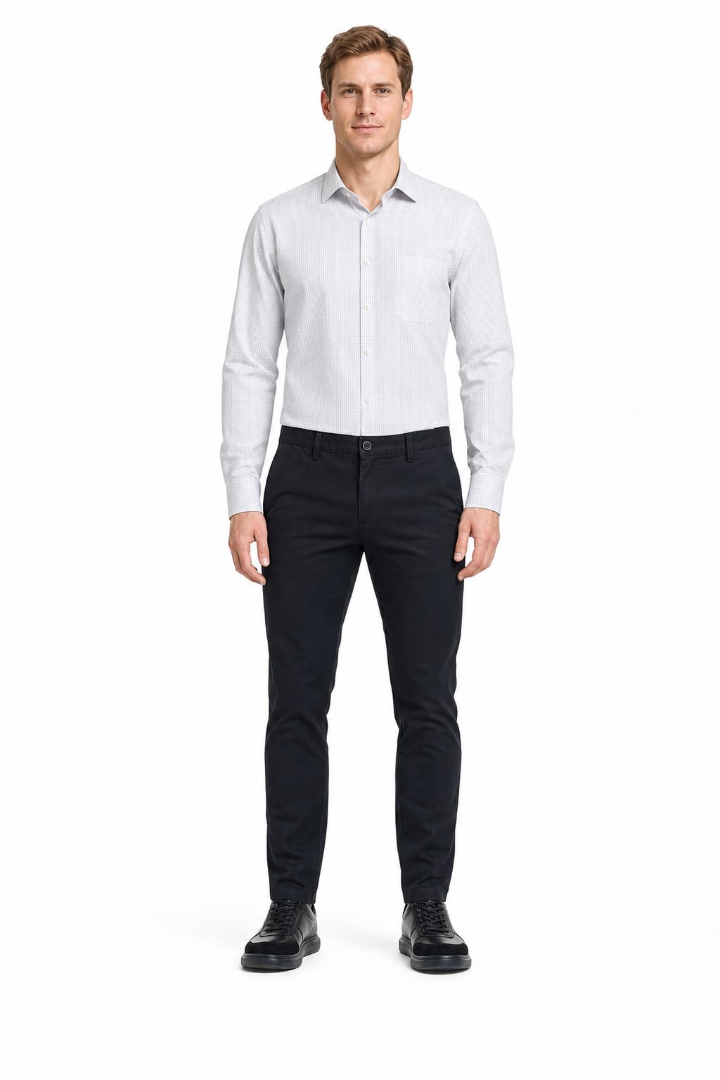 Siyah Pamuklu Yandan Cepli Casual Slim Fit Chino Pantolon 1003235117
