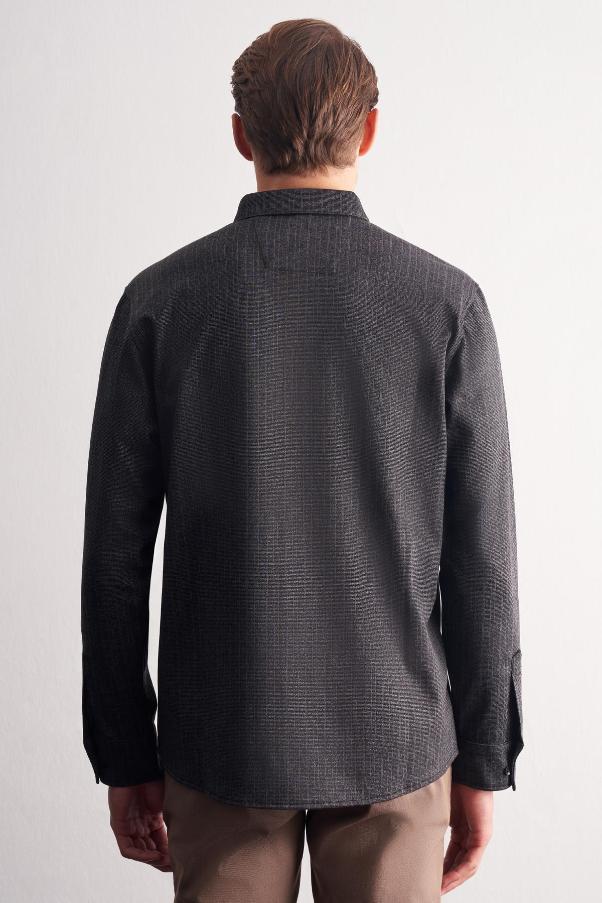 Smart Düğmeli Yaka Uzun Kol Cepsiz Slim Fit Casual Gömlek 1004255172