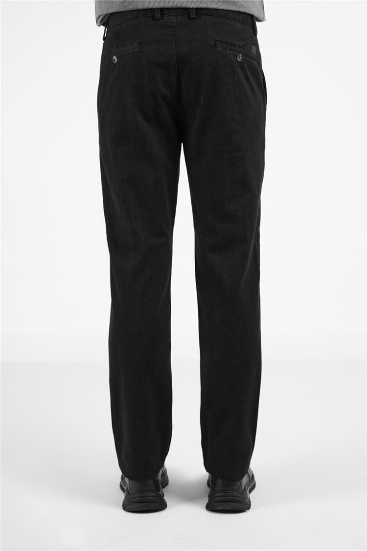 Siyah Yan Cep Casual Comfort Fit Pamuklu Chino Pantolon 1003255171