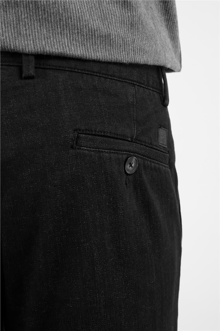 Siyah Yan Cep Casual Comfort Fit Pamuklu Chino Pantolon 1003255171