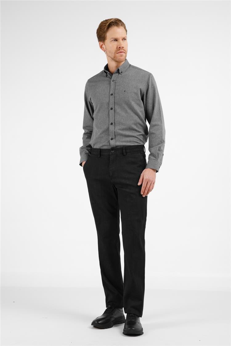 Siyah Yan Cep Casual Comfort Fit Pamuklu Chino Pantolon 1003255171