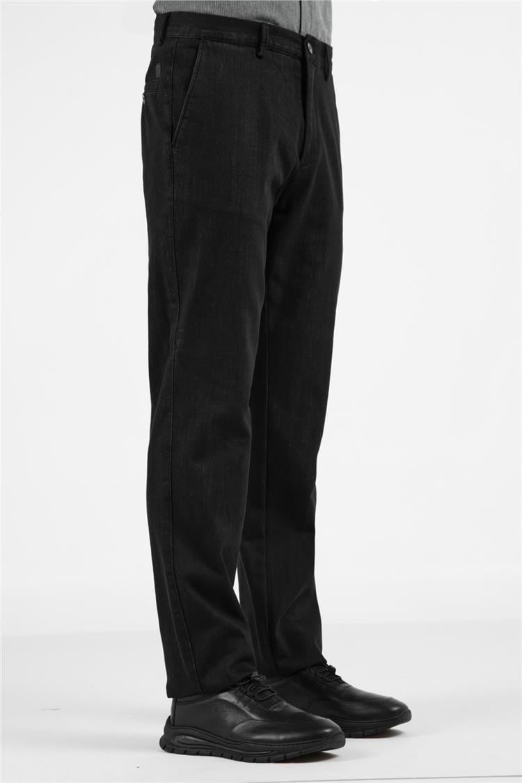 Siyah Yan Cep Casual Comfort Fit Pamuklu Chino Pantolon 1003255171