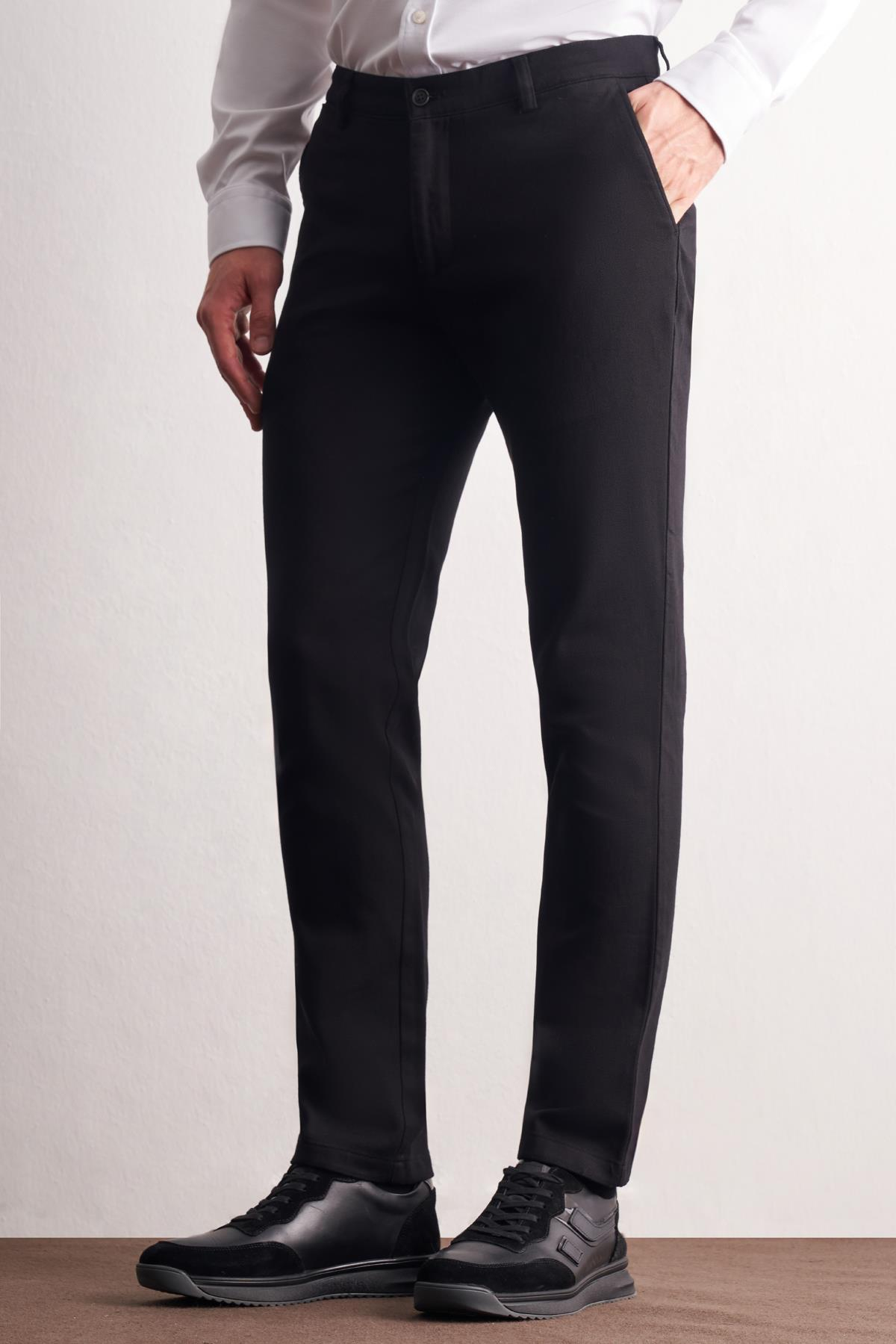 Yan Cep Düz Paça Pamuklu Slim Fit Chino Casual Pantolon 1003255161