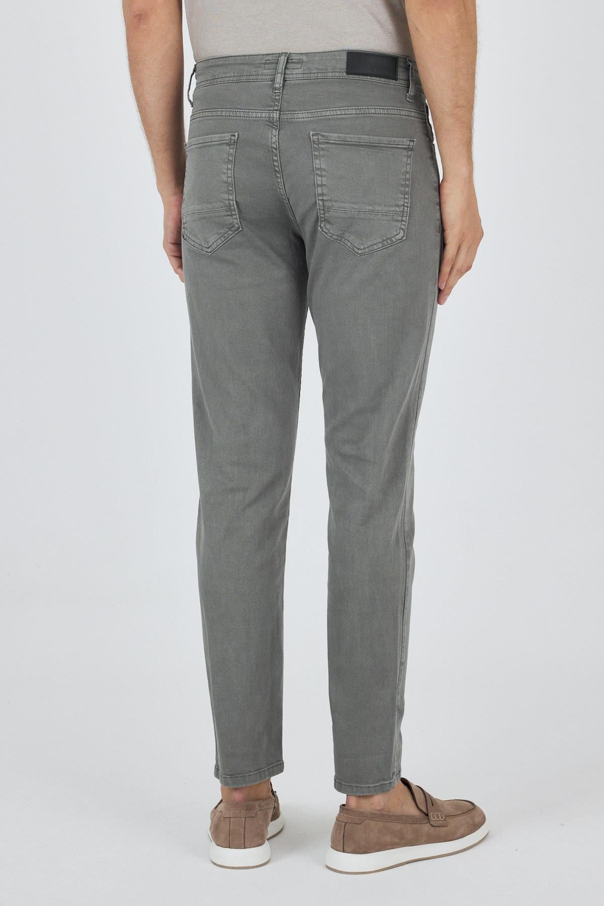 Yeşil Pamuklu 5 Cep Casual Slim Fit 5 Cep Pantolon 1003250318