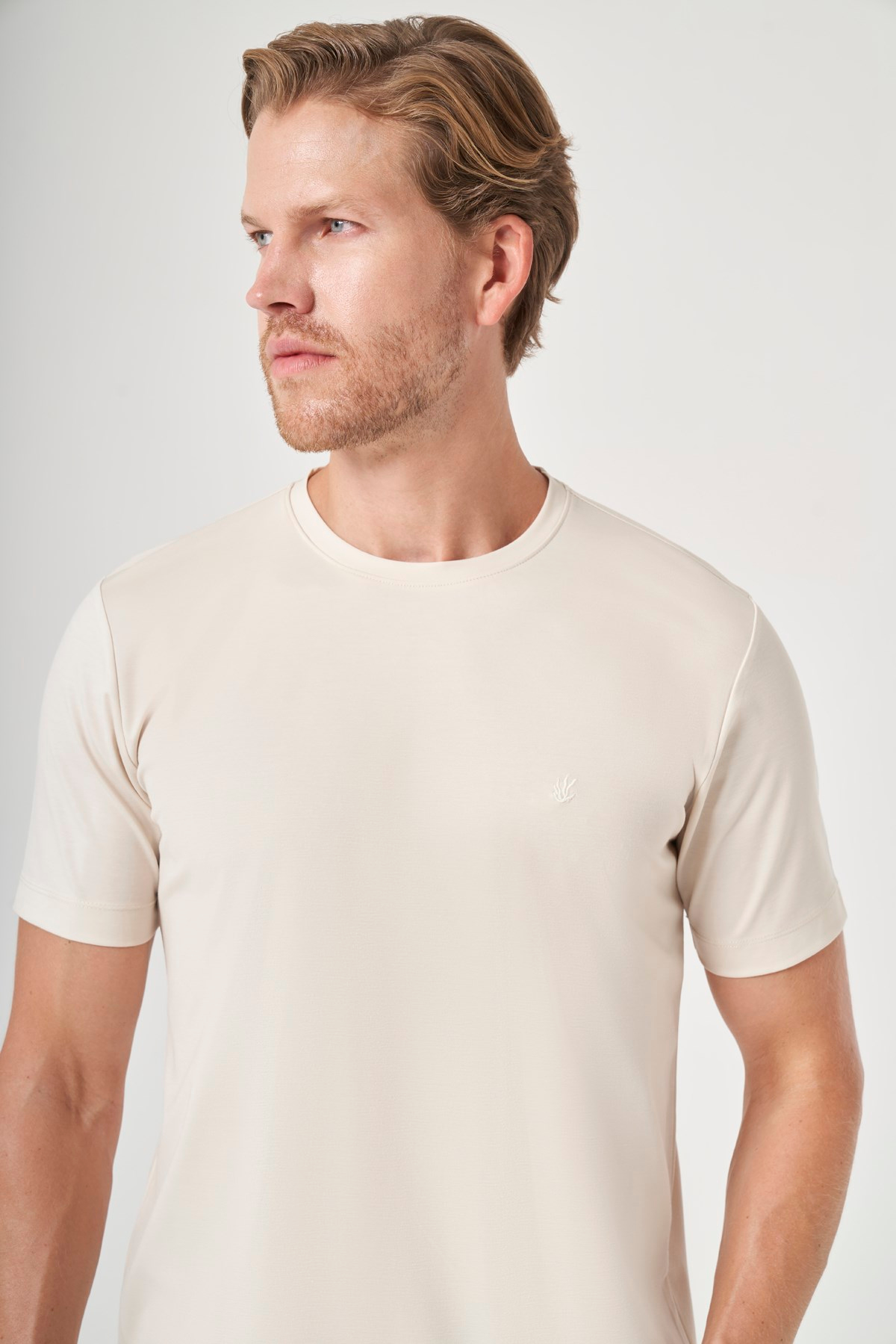 Taş Bisiklet Yaka Kısa Kol Örme Slim Fit Esnek Basic Tişört 1011260184