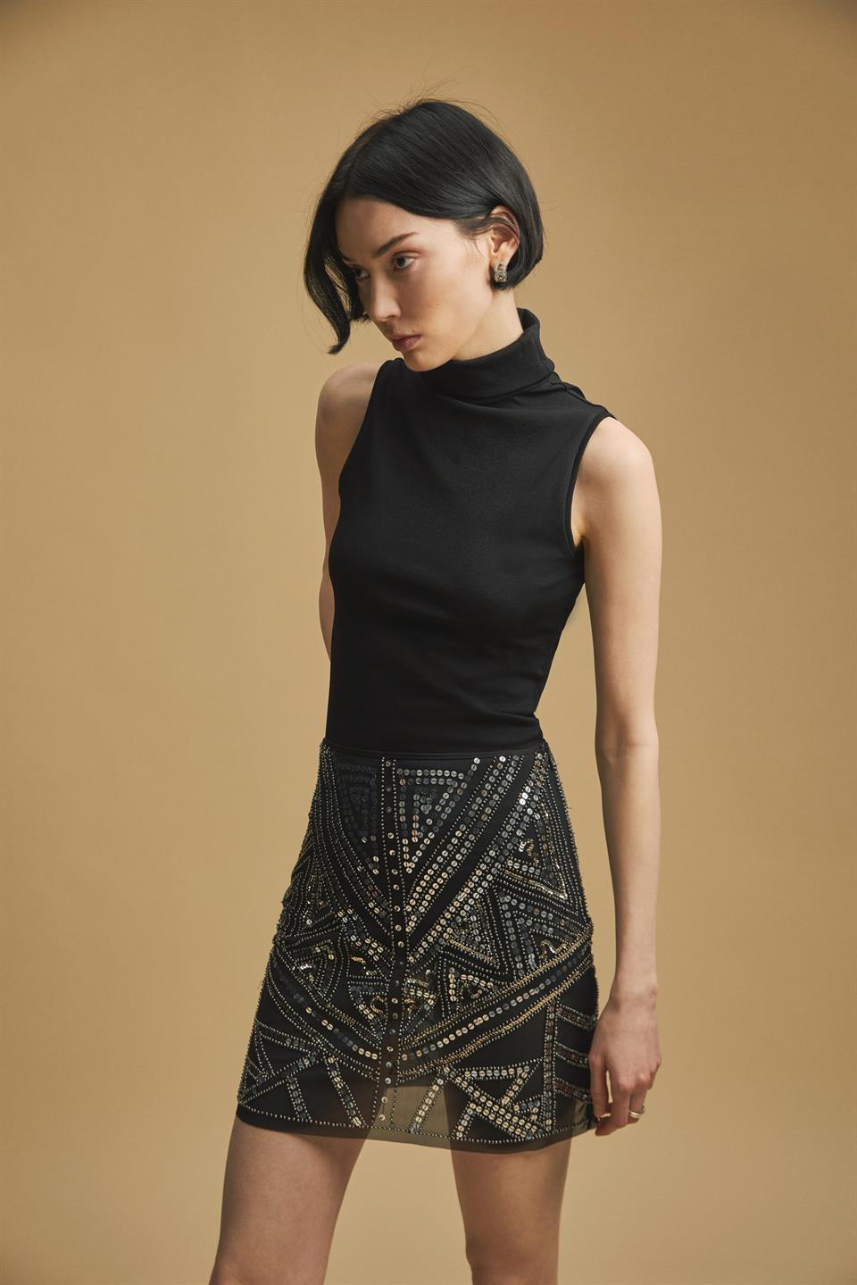 Candela Black Beads Skirt