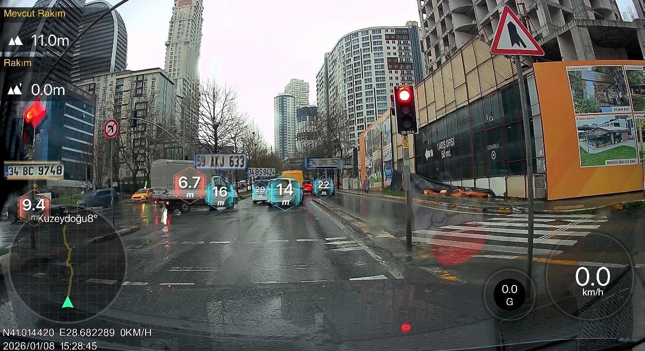PAUL LENS 4K Araç Kamerası Ön Arka Plaka Okuma, Hız Göstergesi, Gps Harita, ADAS, 5G Wi-Fi,  