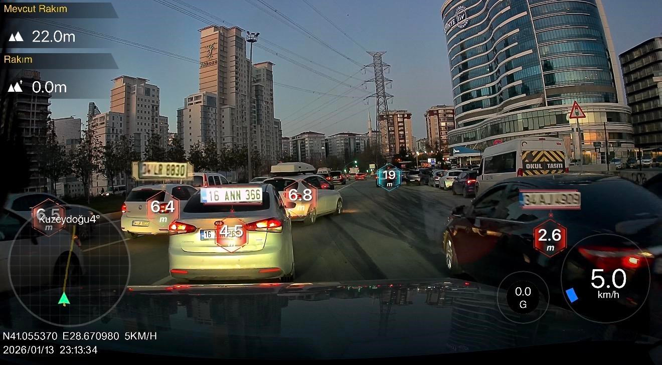 PAUL LENS 4K Araç Kamerası Ön Arka Plaka Okuma, Hız Göstergesi, Gps Harita, ADAS, 5G Wi-Fi,  