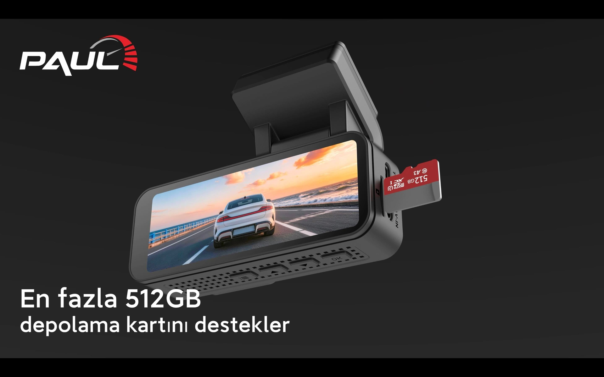 PAUL LENS 4K Araç Kamerası Ön Arka Plaka Okuma, Hız Göstergesi, Gps Harita, ADAS, 5G Wi-Fi,  