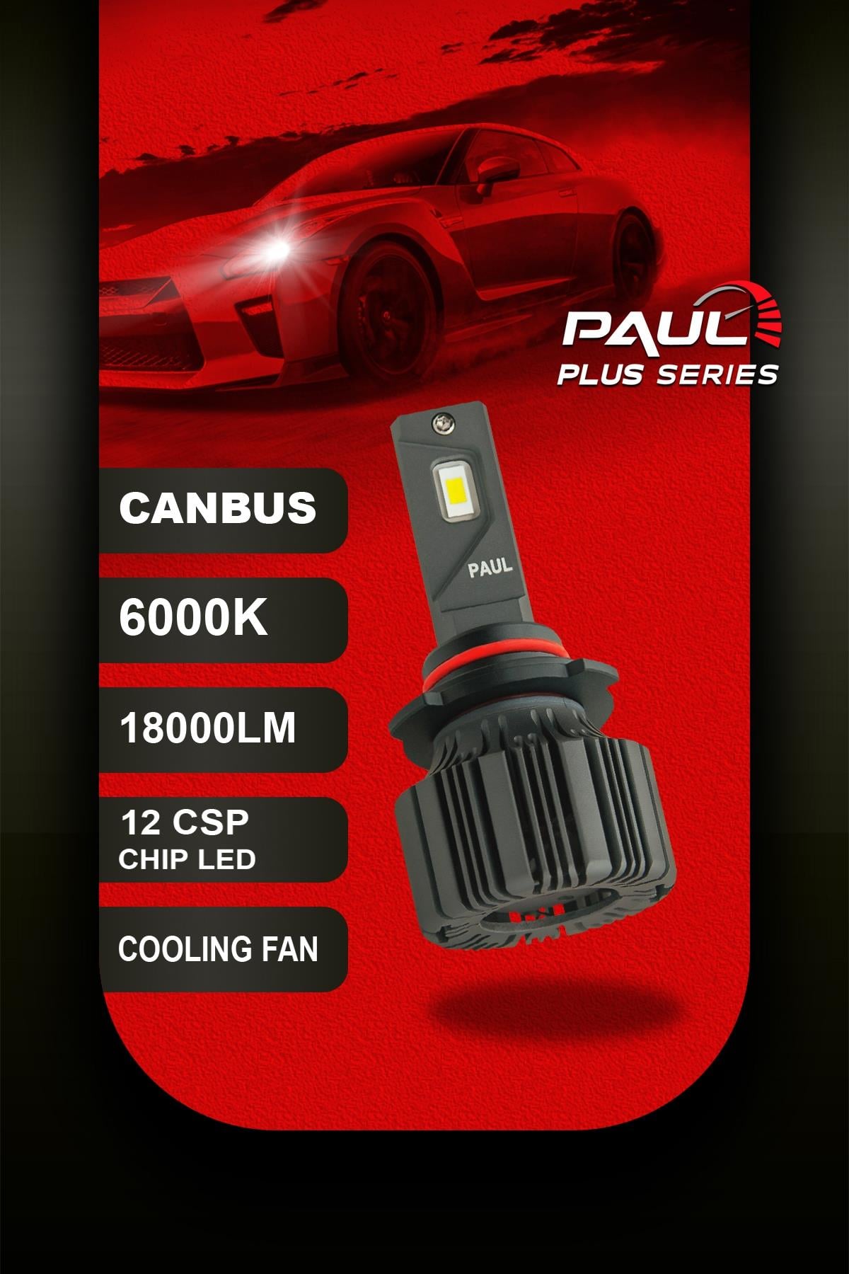 PAUL Plus 9005 18.000 Lümen GÜÇ Şimşek Etkili Odaklı Ufuk Çizgili Csp LED