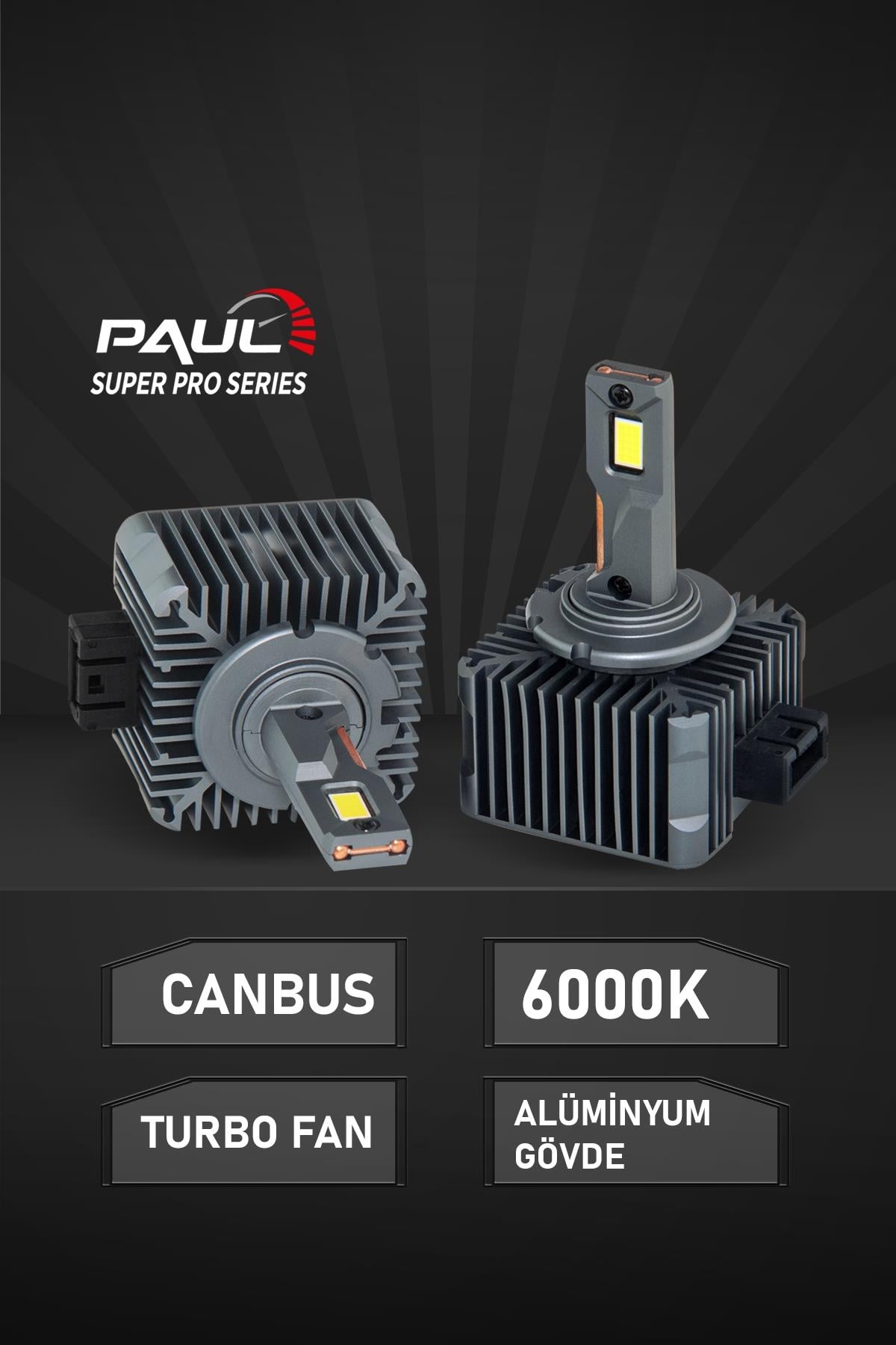 PAUL Süper Pro D1S 24.000 Lümen GÜÇ Şimşek Etkili Odaklı Ufuk Çizgili Csp LED