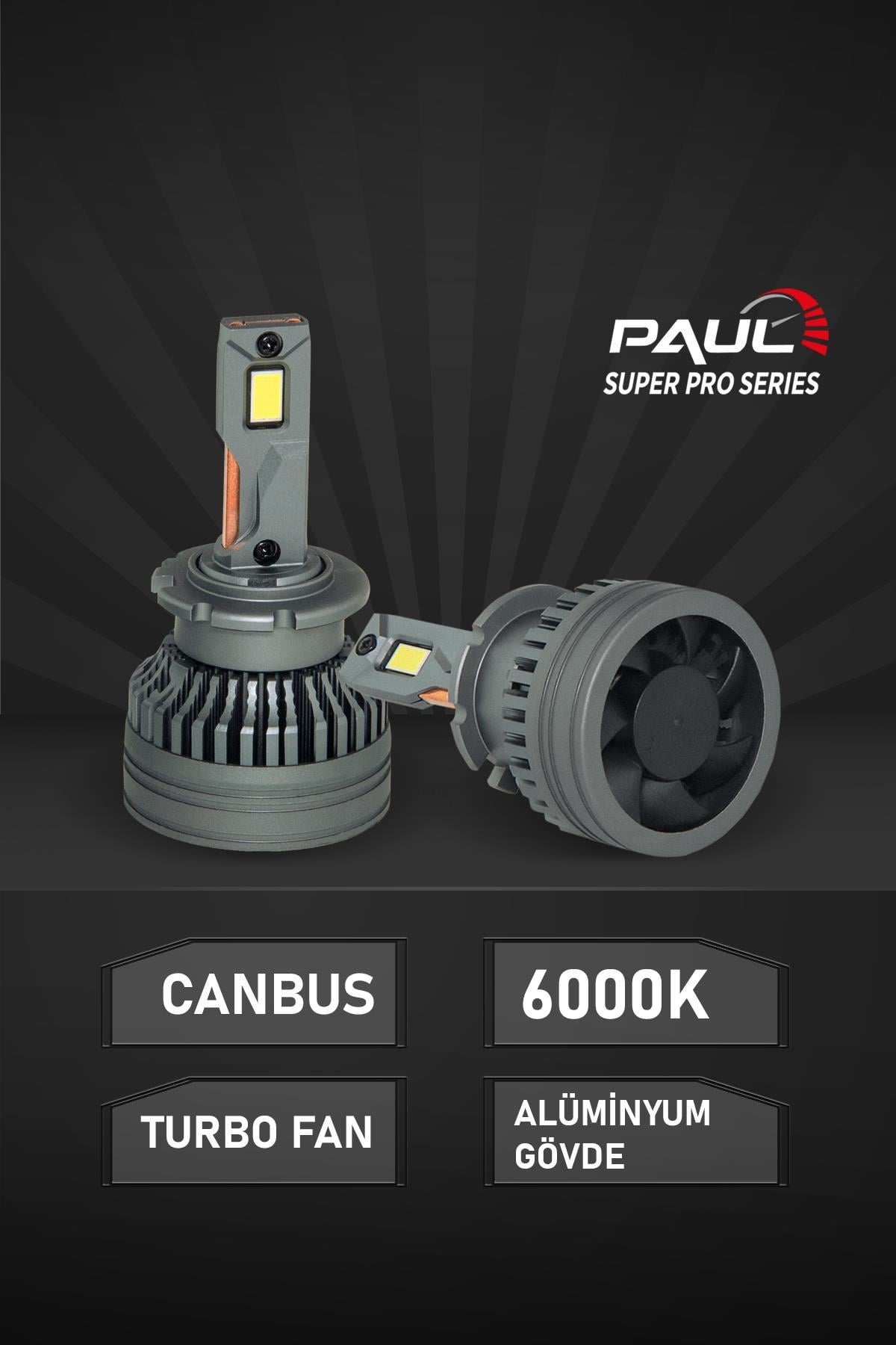 PAUL Süper Pro D2S 24.000 Lümen GÜÇ Şimşek Etkili Odaklı Ufuk Çizgili Csp LED