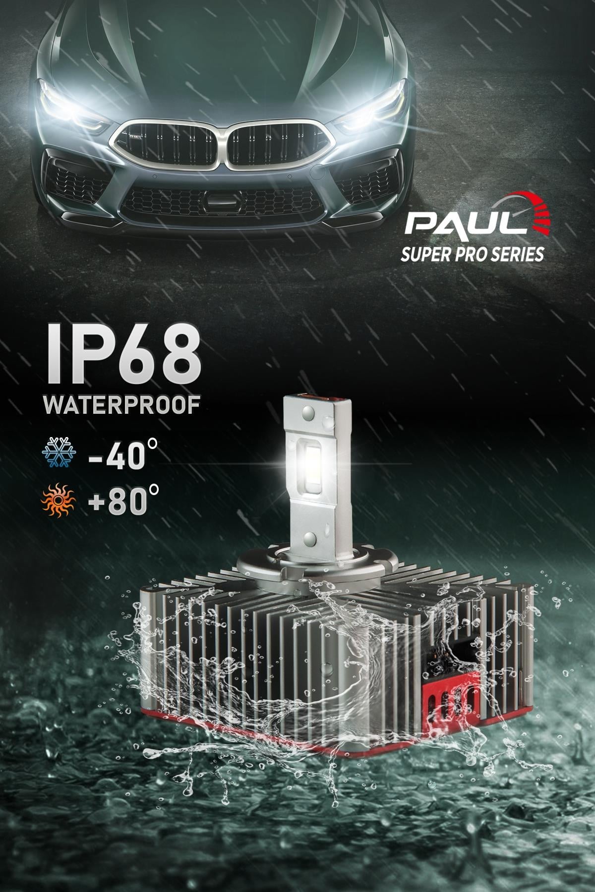 PAUL Süper Pro D5S 24.000 Lümen GÜÇ Şimşek Etkili Odaklı Ufuk Çizgili Csp LED