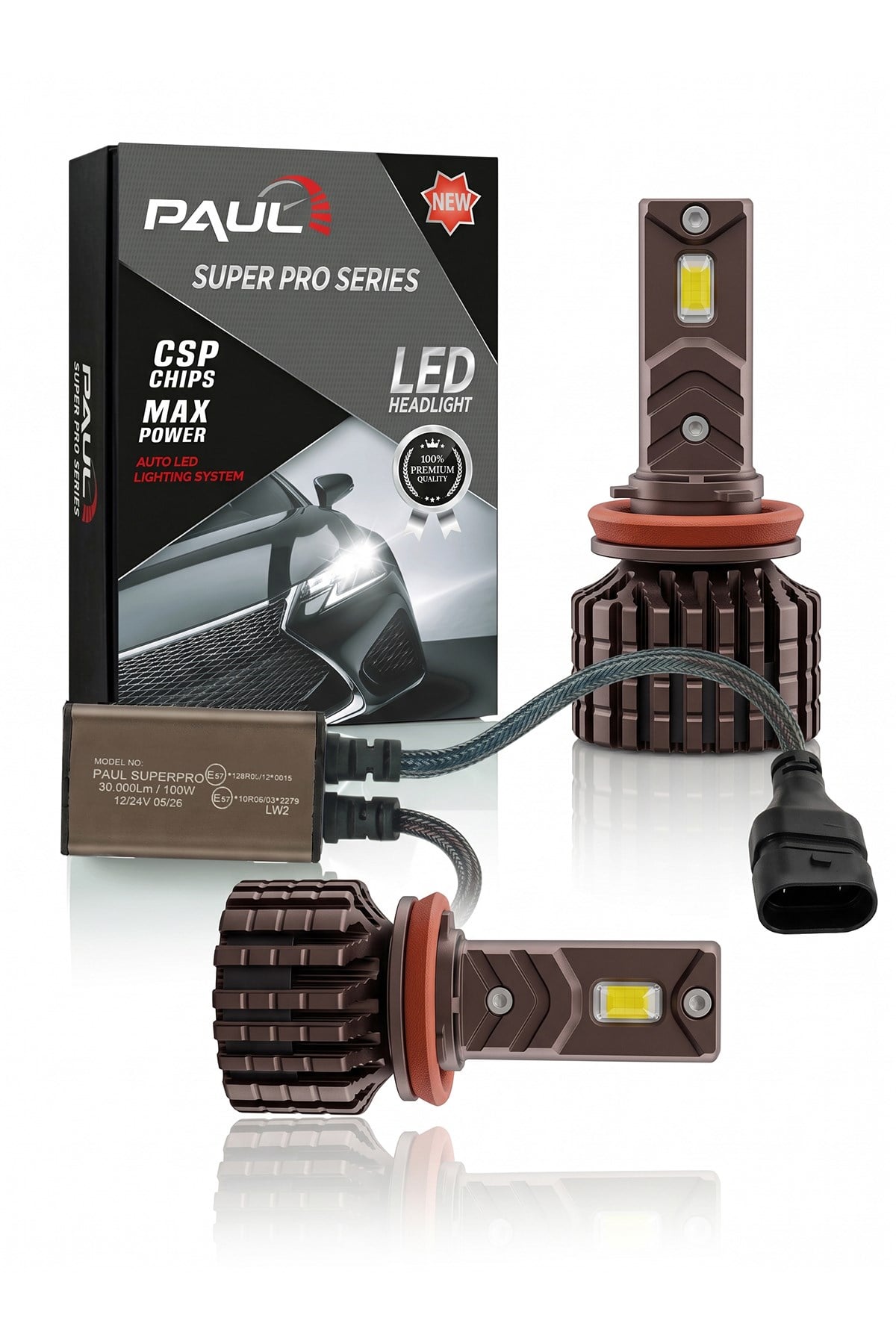 PAUL Süper Pro H11 H8 H9 H16  24.000 Lümen GÜÇ Şimşek Etkili Odaklı Ufuk Çizgili Csp LED