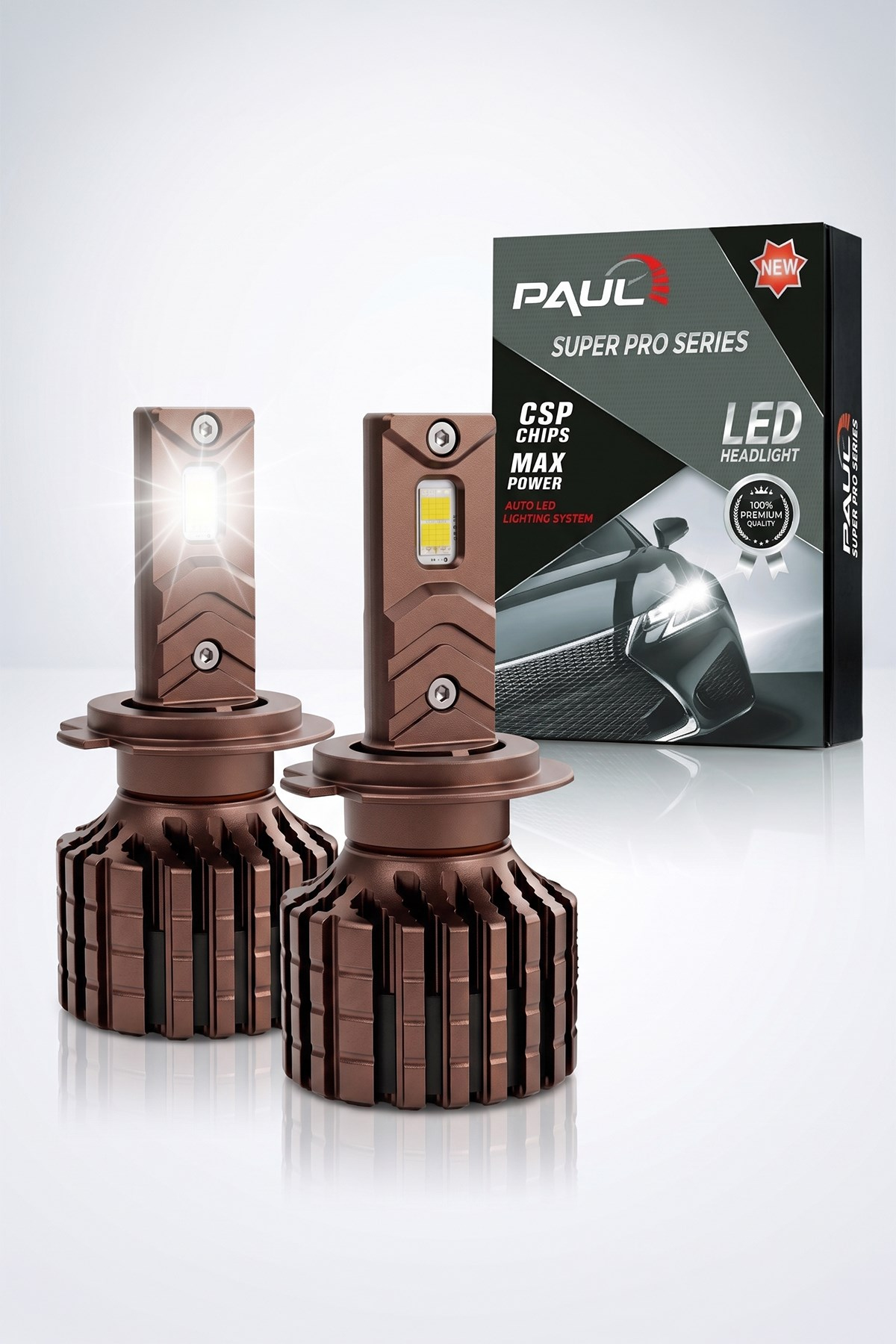 PAUL Süper Pro H7 24.000 Lümen GÜÇ Şimşek Etkili Odaklı Ufuk Çizgili Csp LED