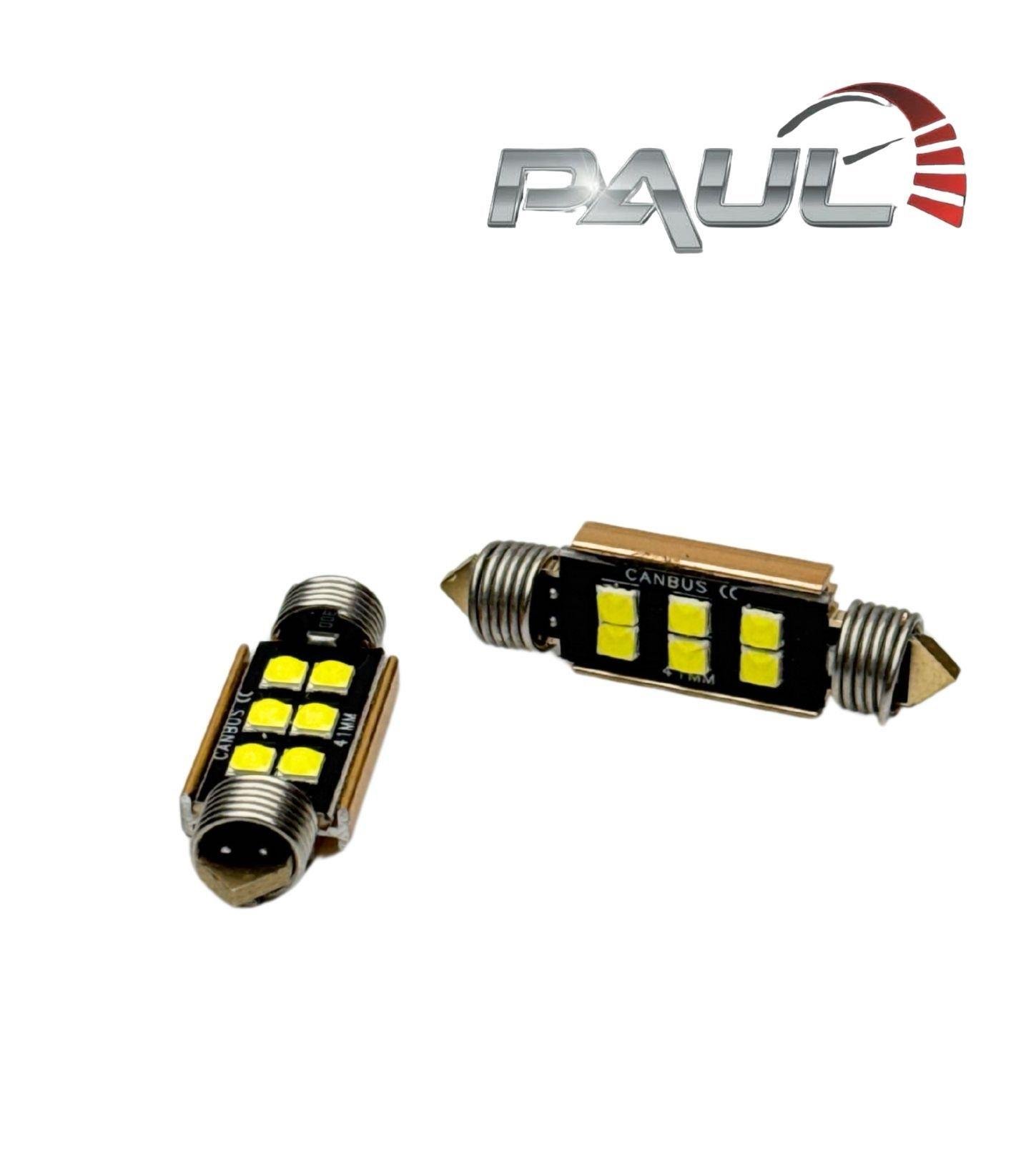 PAULLED Sofit 41mm Beyaz Led Ampül 2 Adet Park,Tavan,Plaka,Bagaj Gibi Kullanıma Uygun