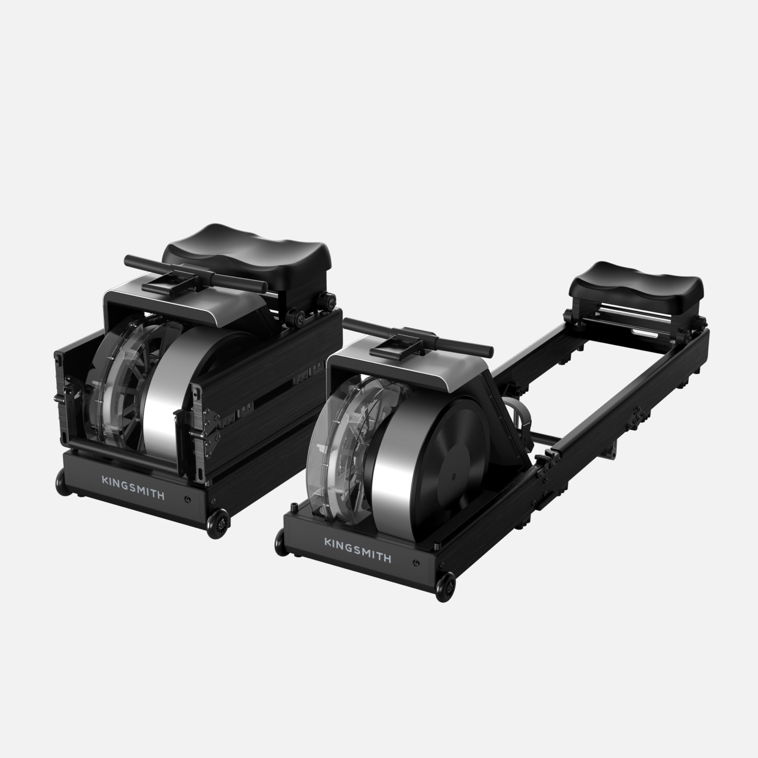 King Smith WM20 TriFold™ Water & Magnetic Rowing Machine - 80 Kg Resistance | Black