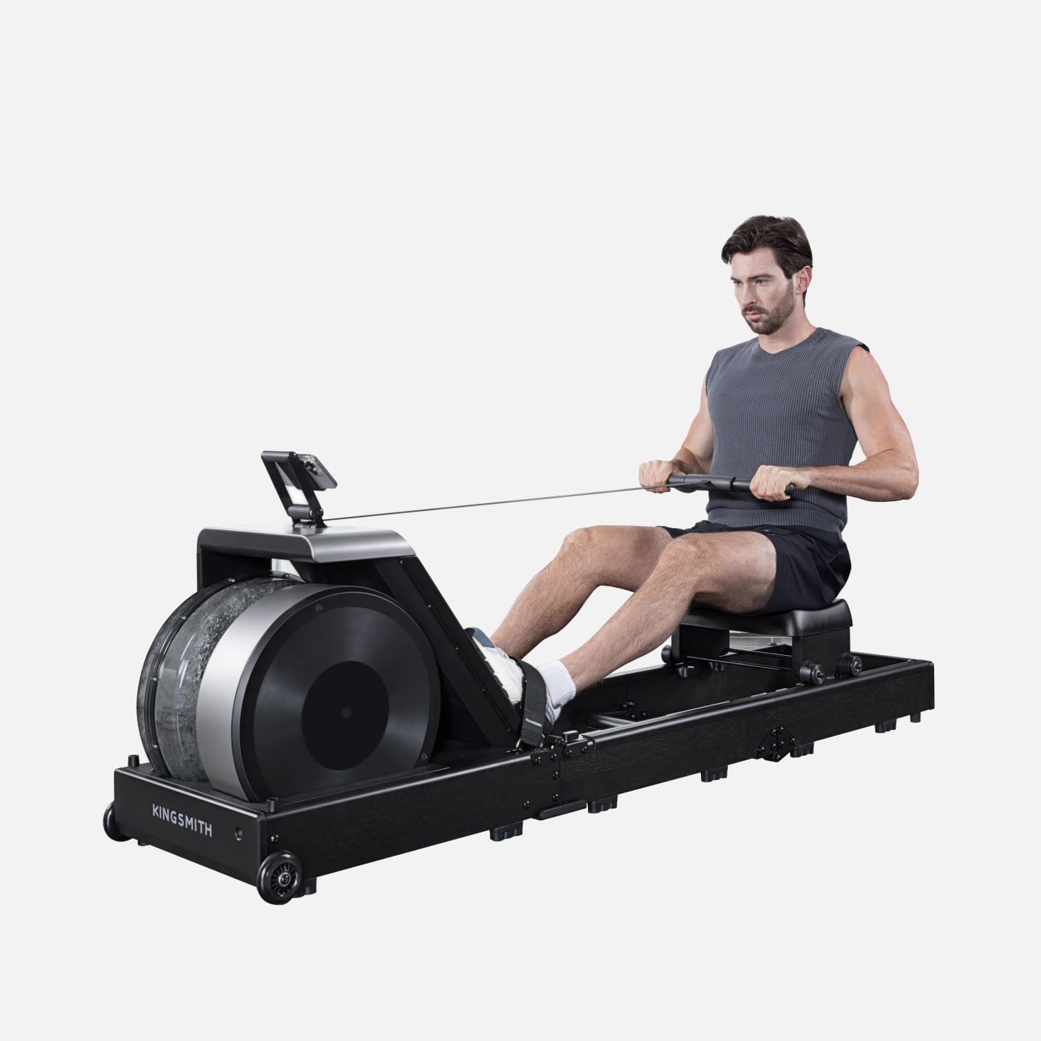 King Smith WM20 TriFold™ Water & Magnetic Rowing Machine - 80 Kg Resistance | Black