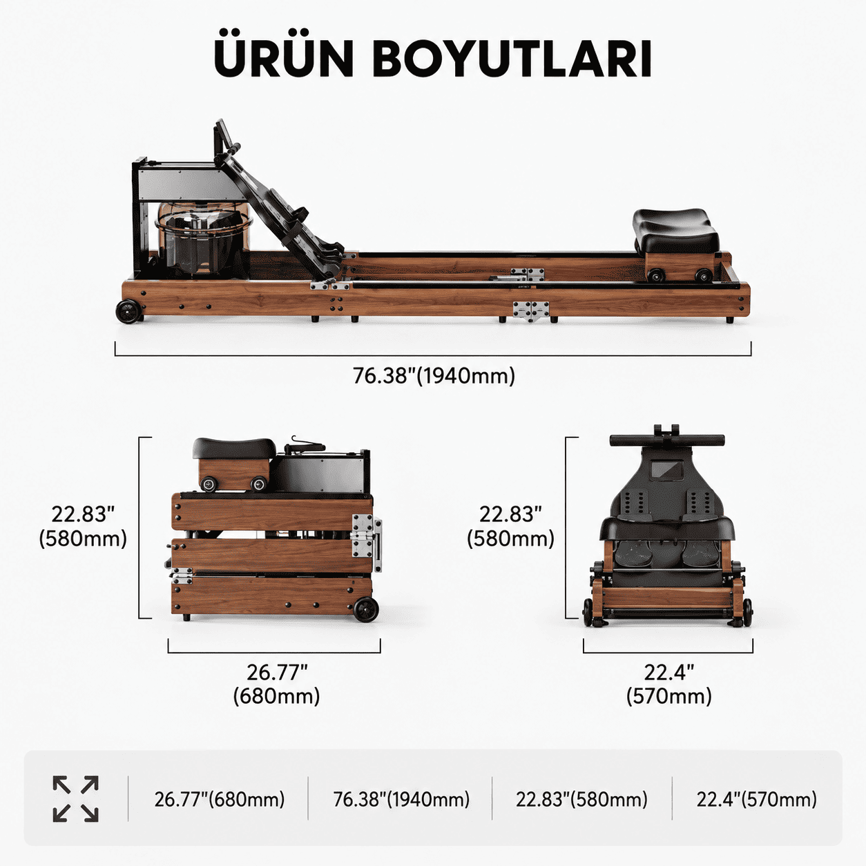 Kingsmith 3 Kez Katlanabilir Su Dirençli Kondisyon Küreği​ WR1