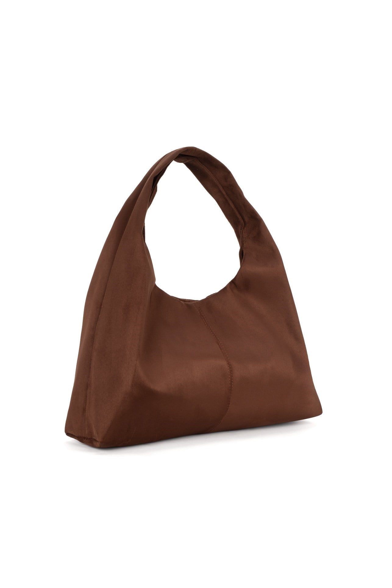 Acı Kahve Süet Kadın Shopper Omuz Çantası – Yumuşak Form Vintage Model