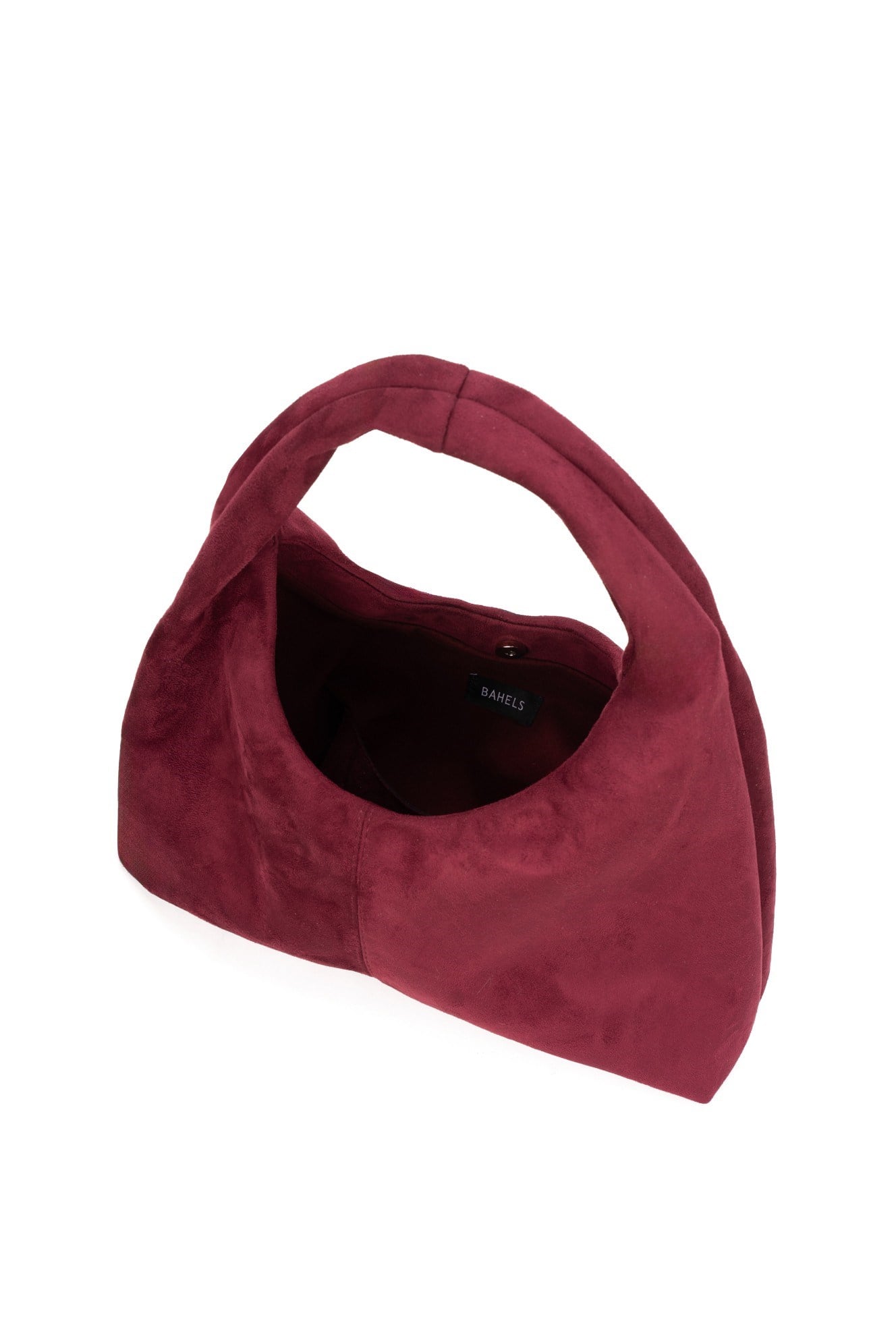 Bordo Süet Kadın Shopper Omuz Çantası – Yumuşak Form Vintage Model