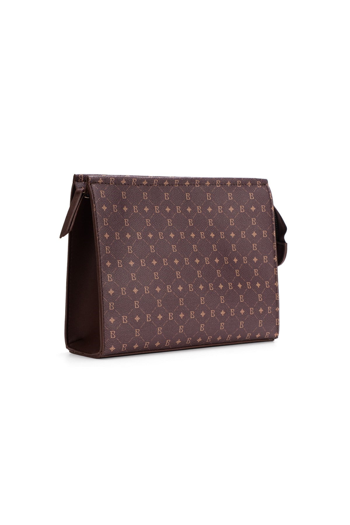 Kadın Kahve Bahels Monogram Portföy Clutch Çanta