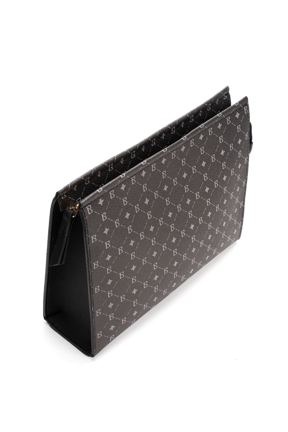 Kadın Siyah Bahels Monogram Portföy Clutch Çanta