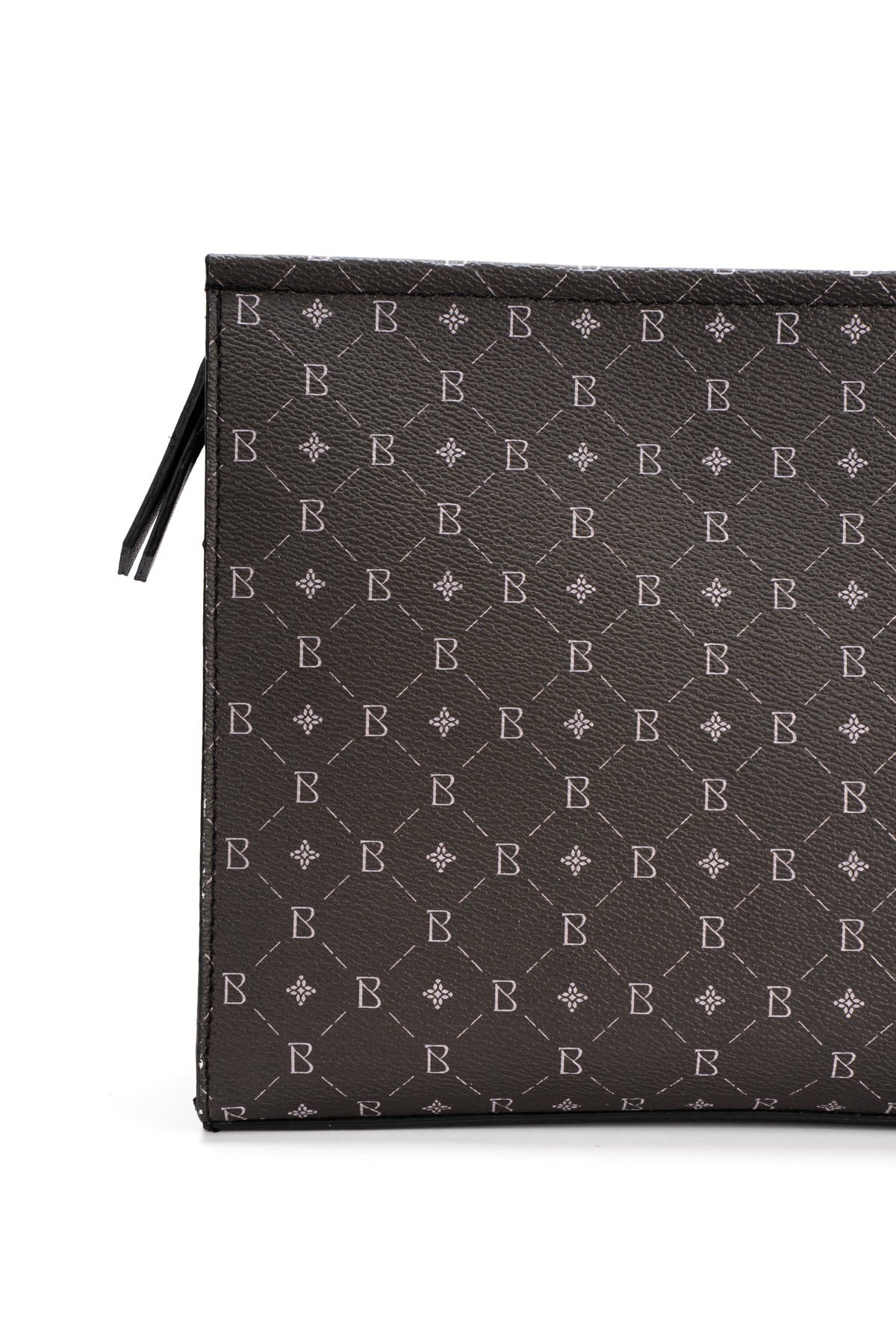 Kadın Siyah Bahels Monogram Portföy Clutch Çanta