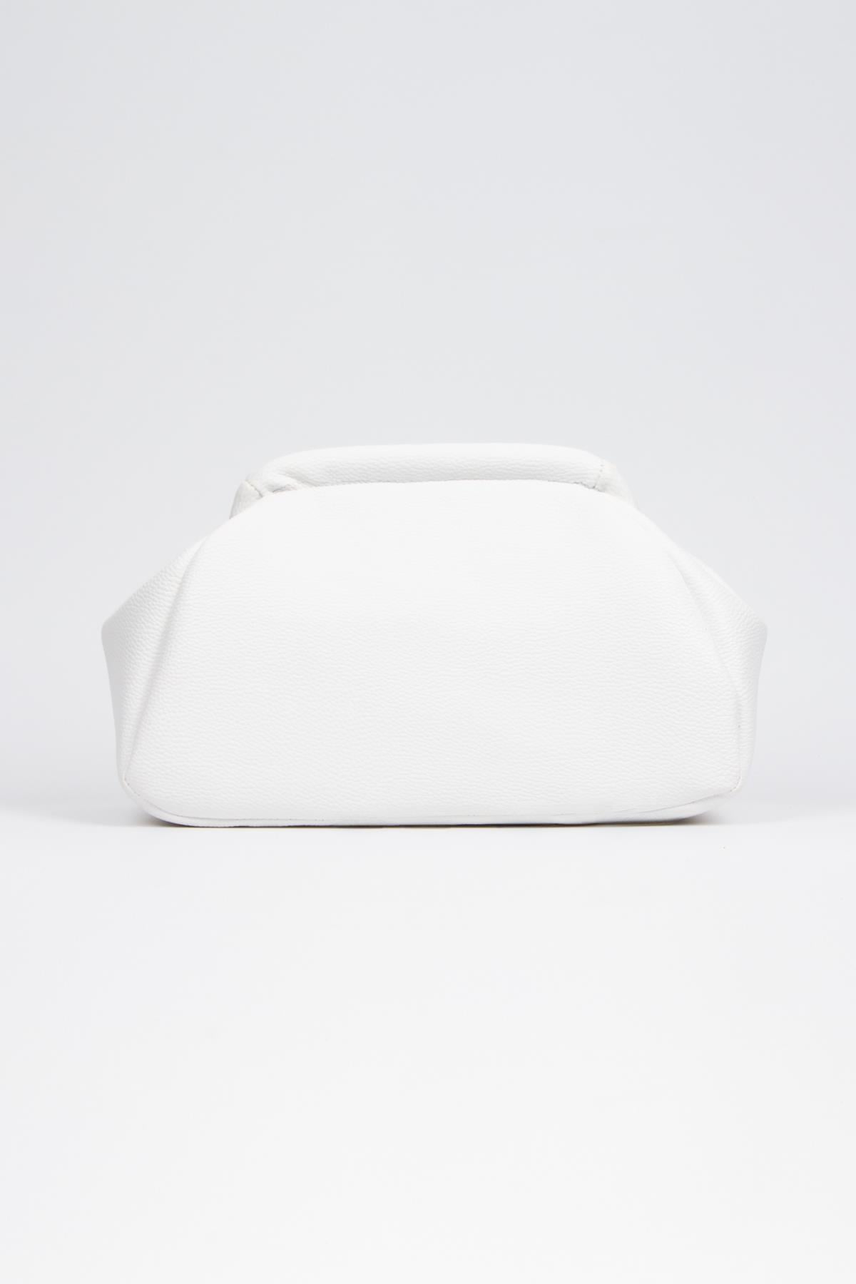 Kadın Trend Beyaz Deri Clutch Portföy Çanta