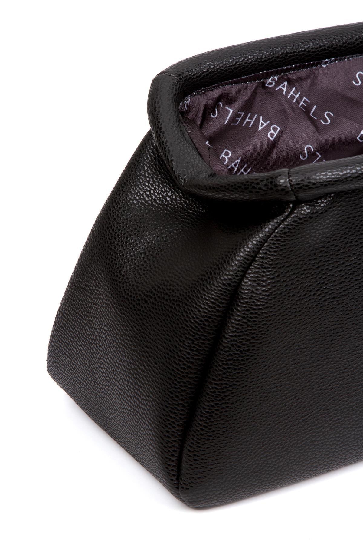 Kadın Trend Siyah Deri Clutch Portföy Çanta