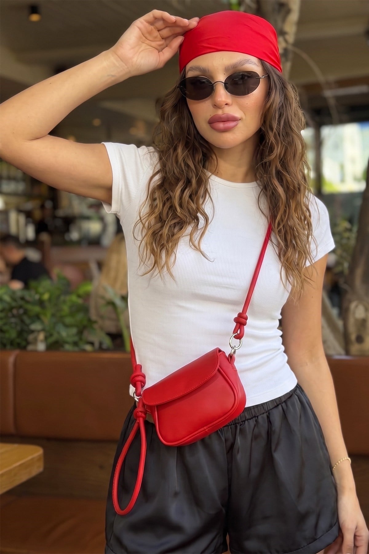 Kırmızı Mini Kadın Çapraz Omuz Çanta