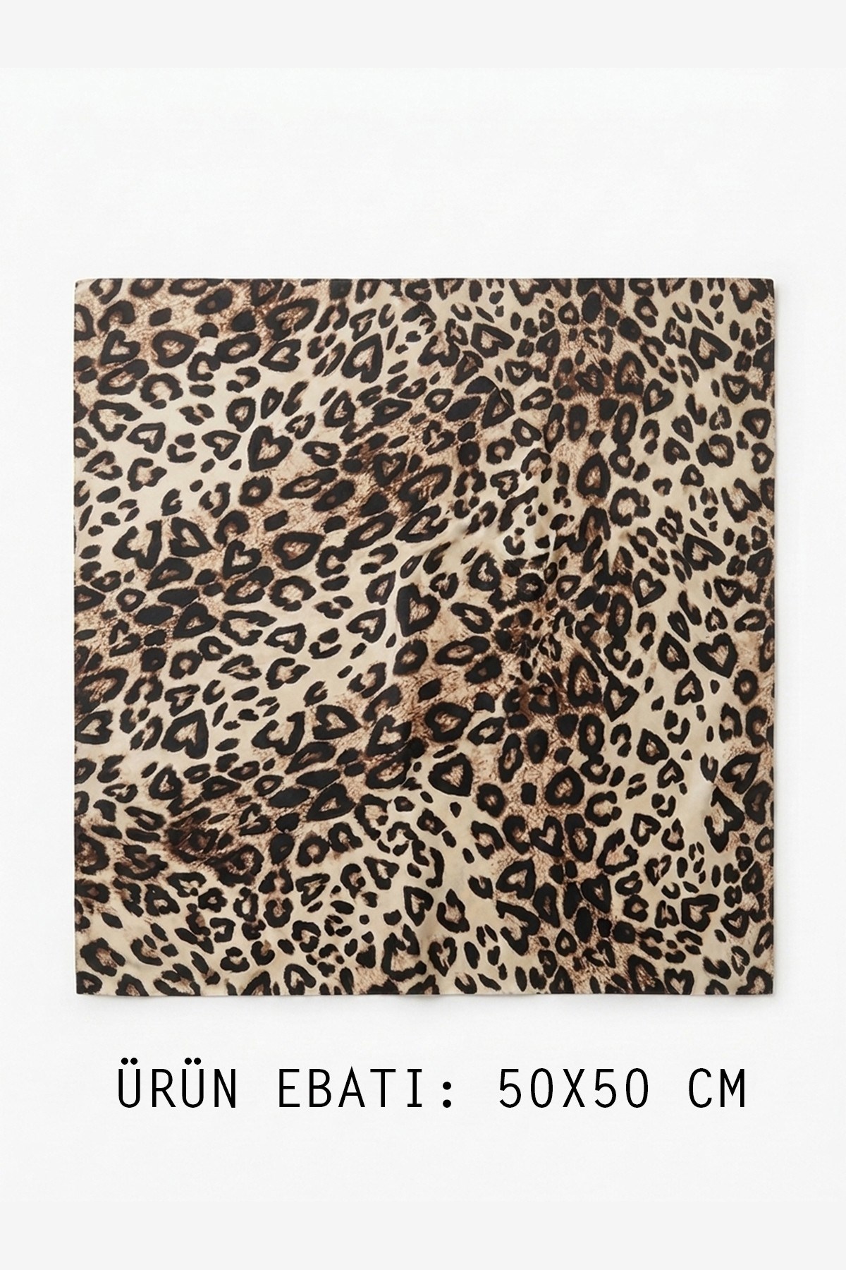 Leopar Desenli Kadın Bandana Fular 50x50cm