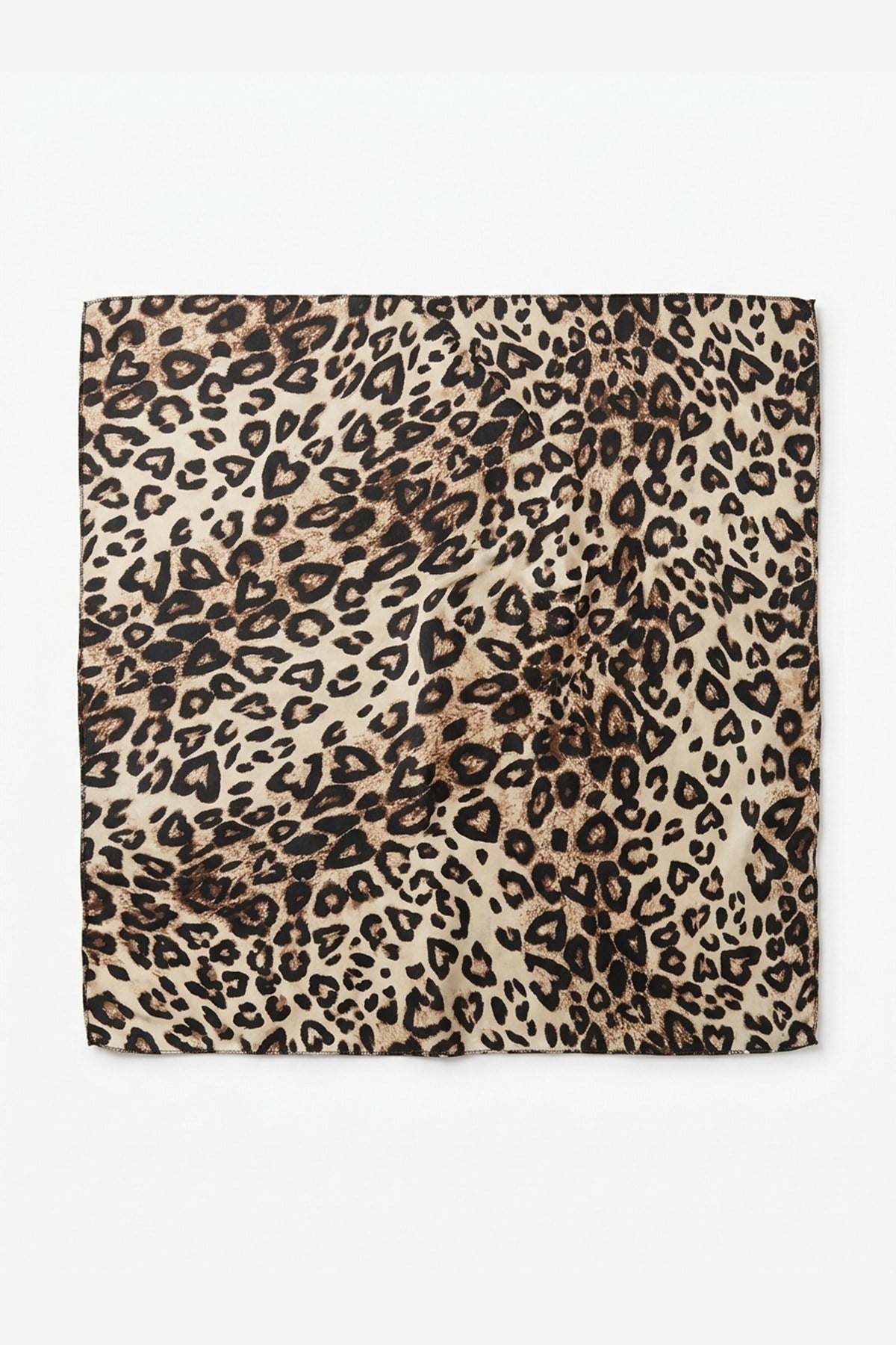 Leopar Desenli Kadın Bandana Fular 50x50cm