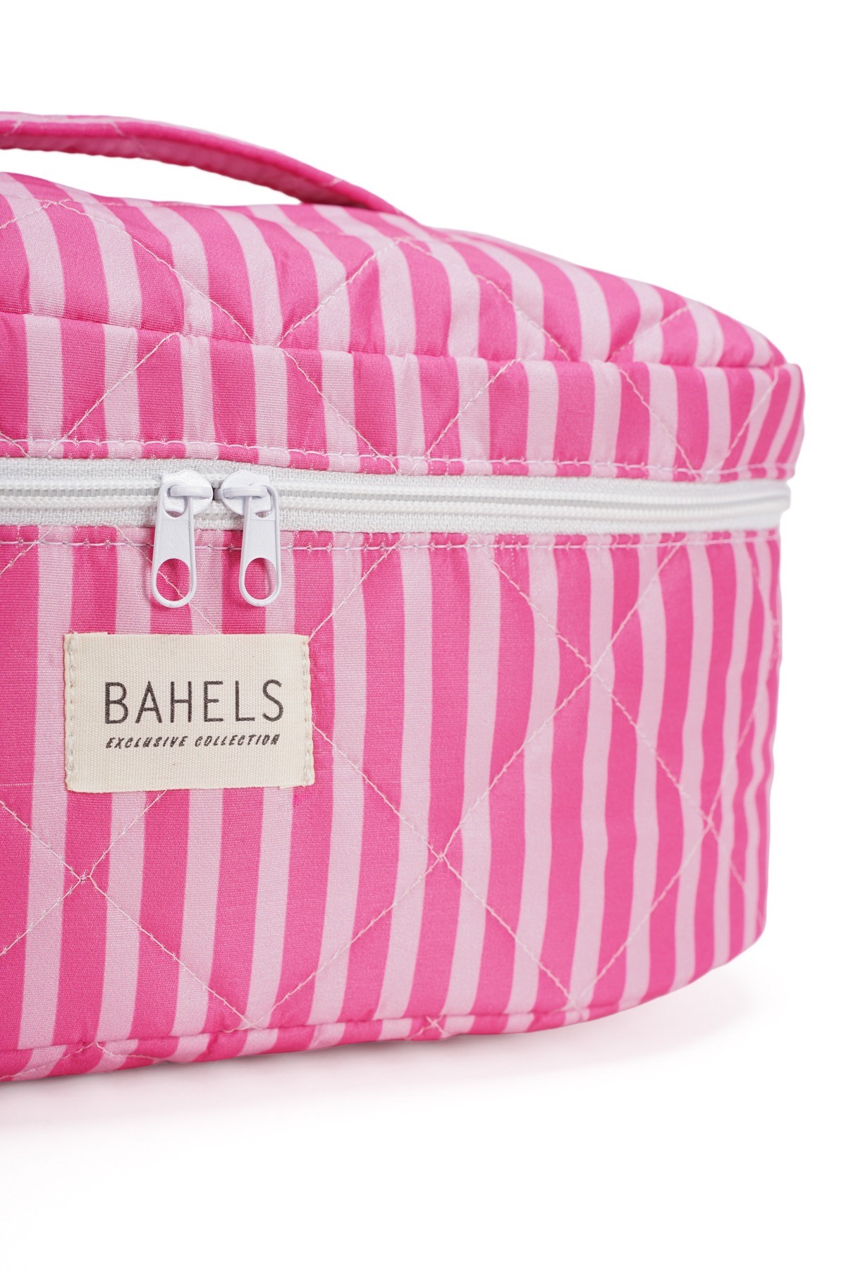 Pembe Çizgili Airwrap Uyumlu Içi Bölmeli Tüm Saç Şekillendirici Için Xl Boy Çanta Seyahat Çantası