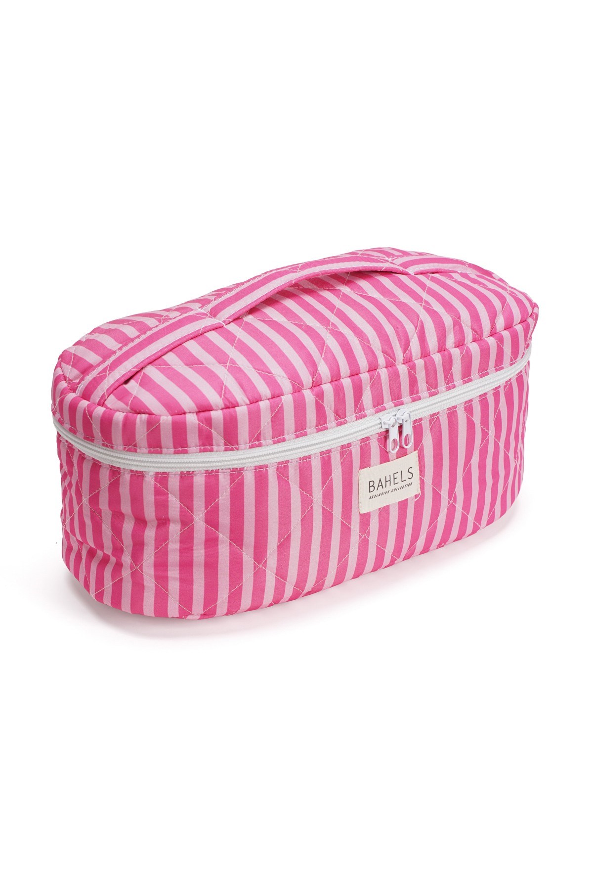 Pembe Çizgili Airwrap Uyumlu Içi Bölmeli Tüm Saç Şekillendirici Için Xl Boy Çanta Seyahat Çantası